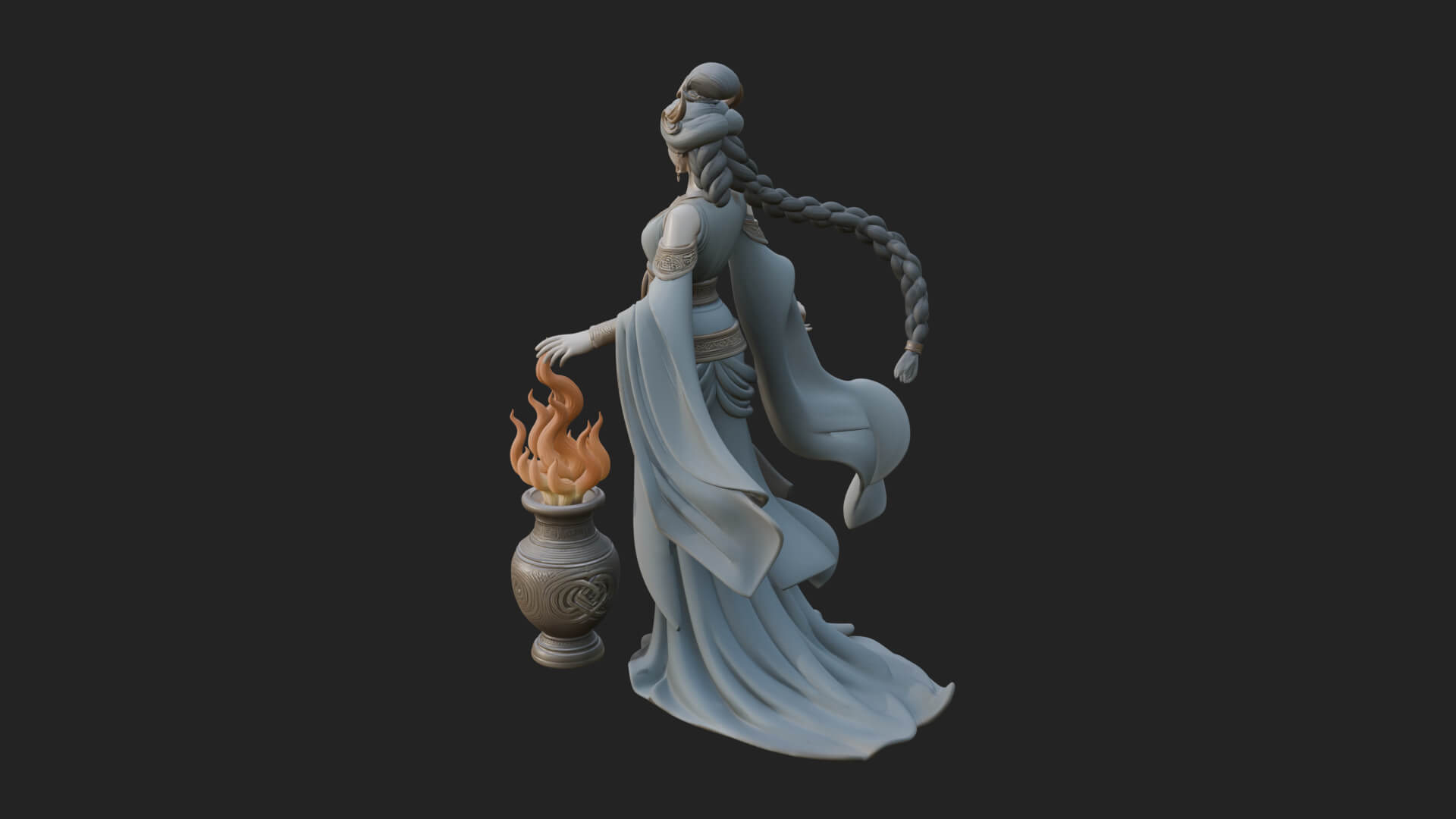Woman with Water Jar Statue Design 3 3D Print Model 3D Model