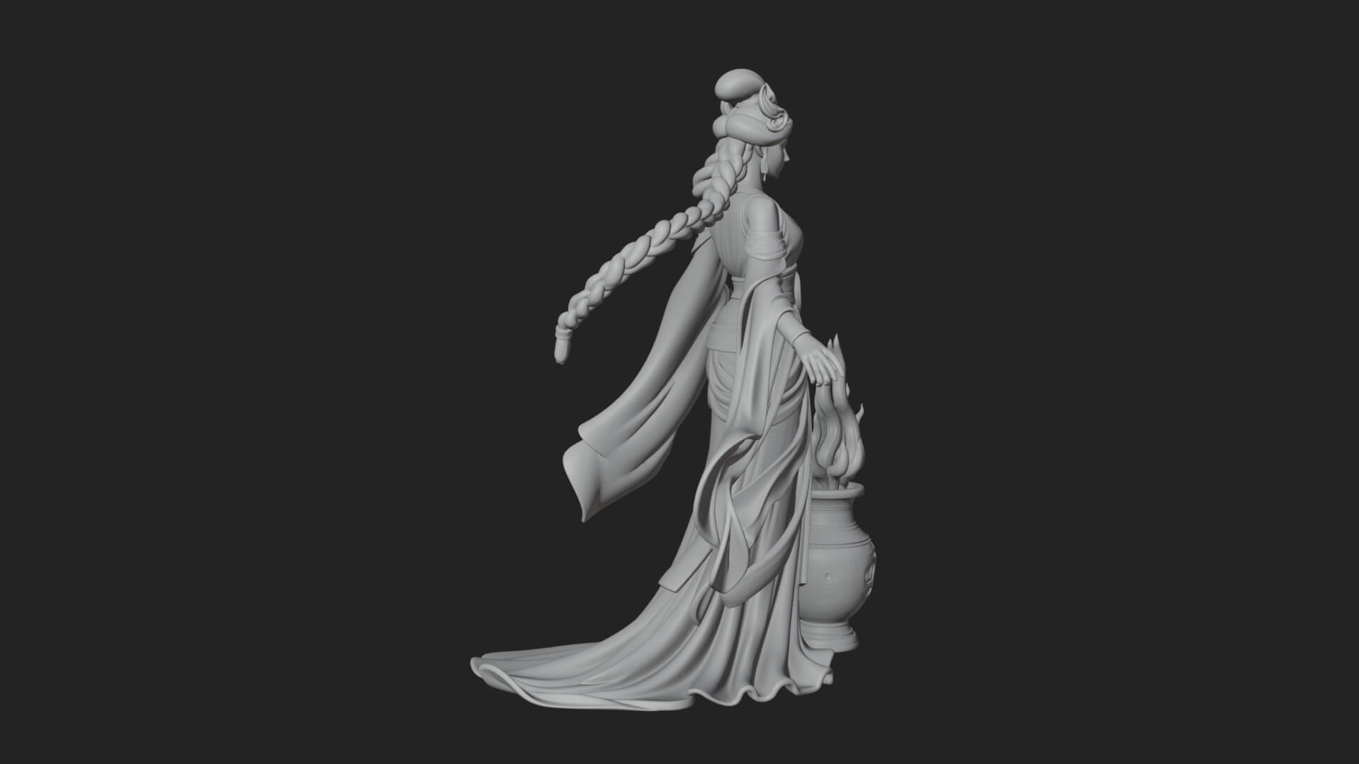 Woman with Water Jar Statue Design 3 3D Print Model 3D Model