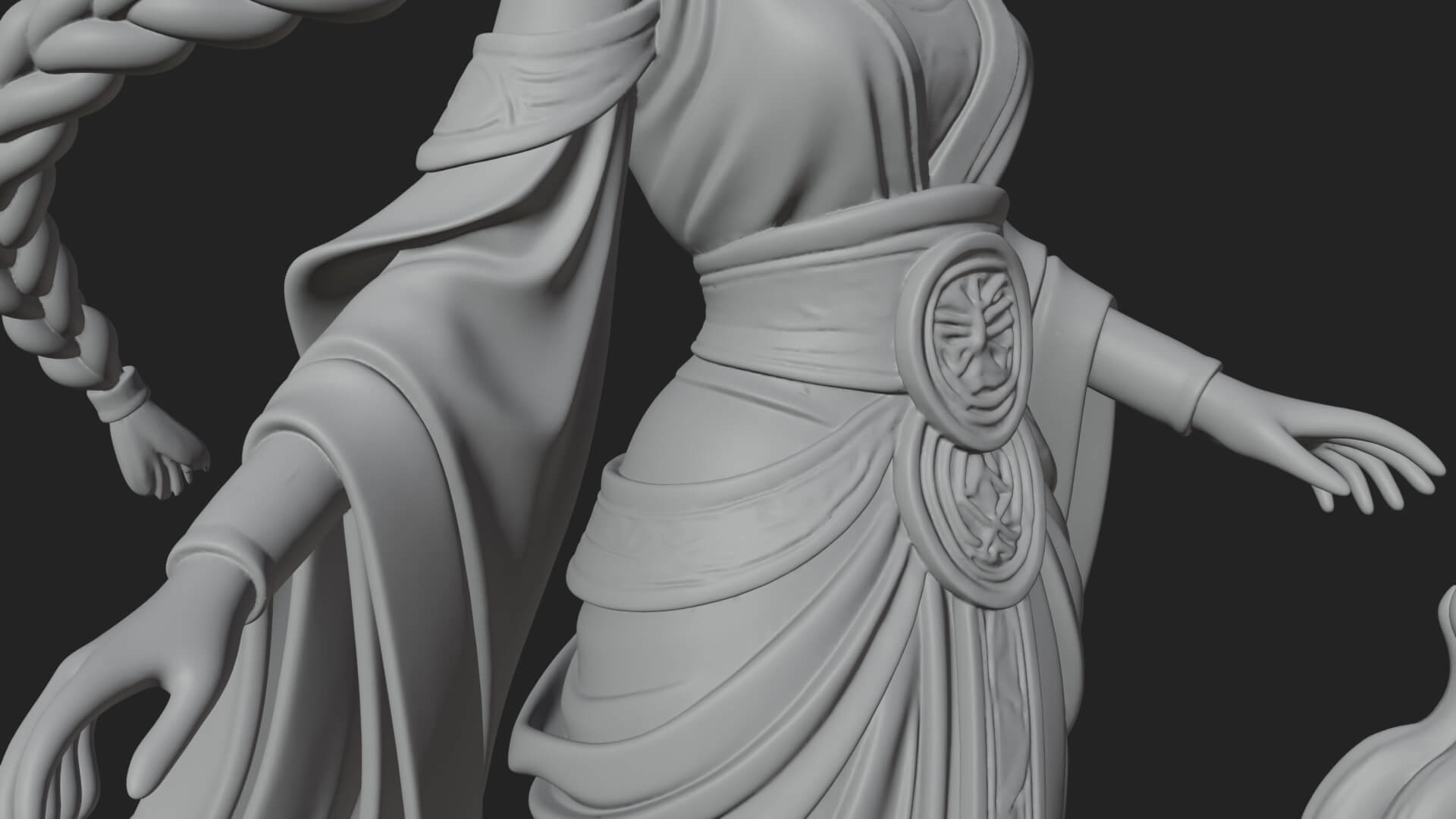 Woman with Water Jar Statue Design 3 3D Print Model 3D Model