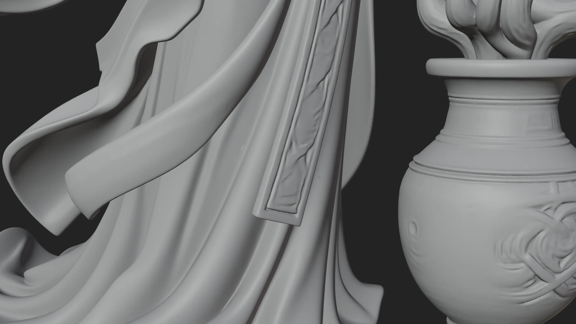 Woman with Water Jar Statue Design 3 3D Print Model 3D Model