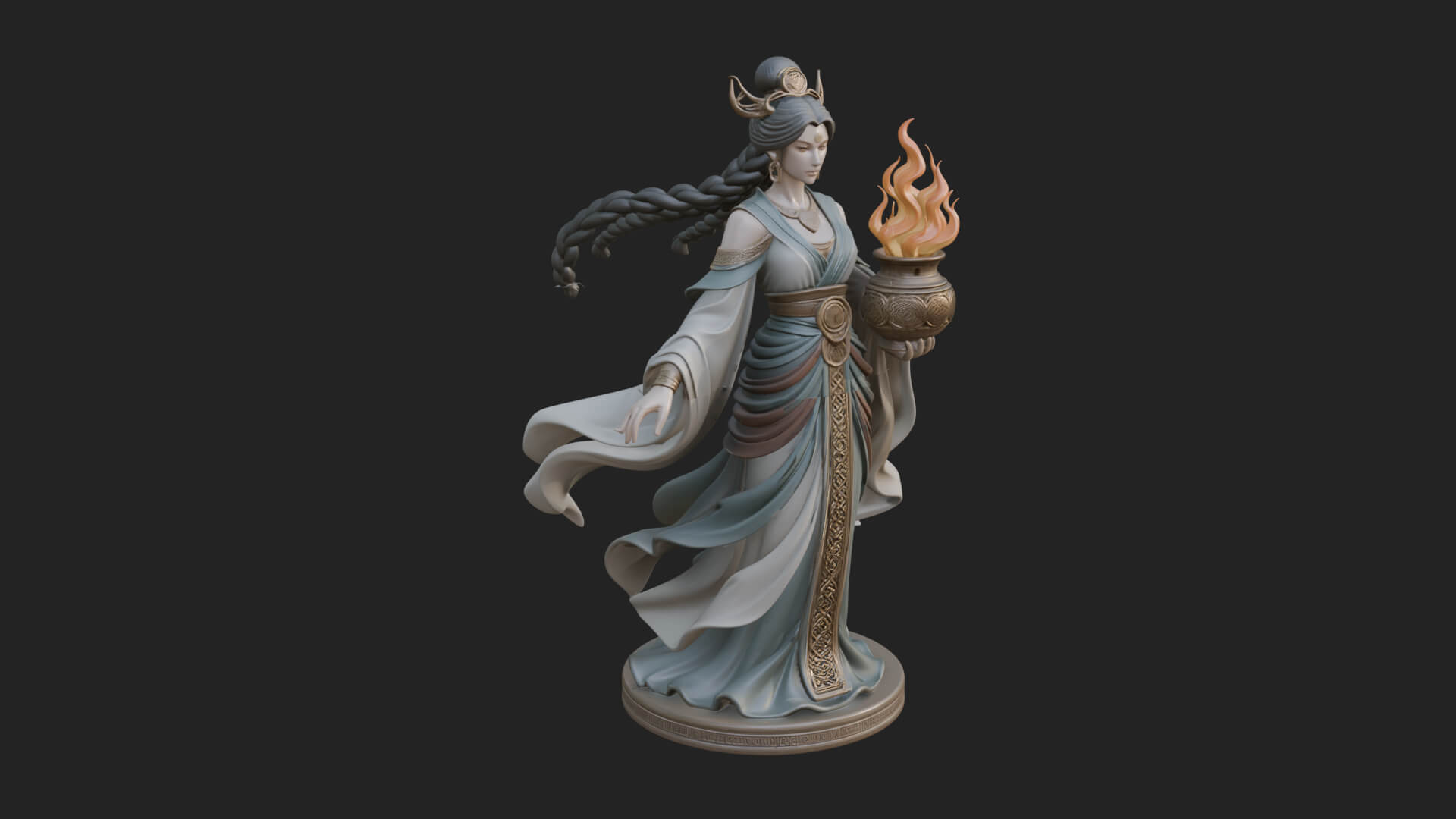 Woman with Water Jar Statue Design 4 3D Print Model 3D Model
