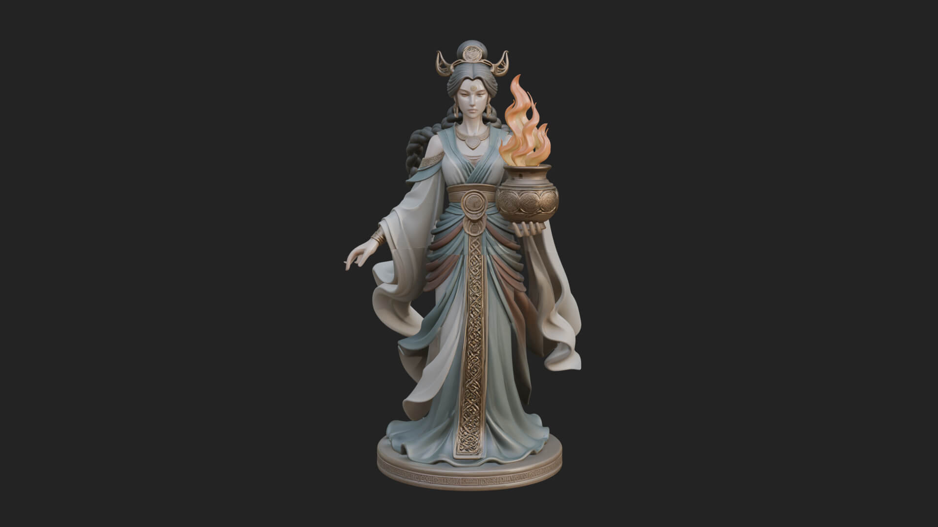 Woman with Water Jar Statue Design 4 3D Print Model 3D Model