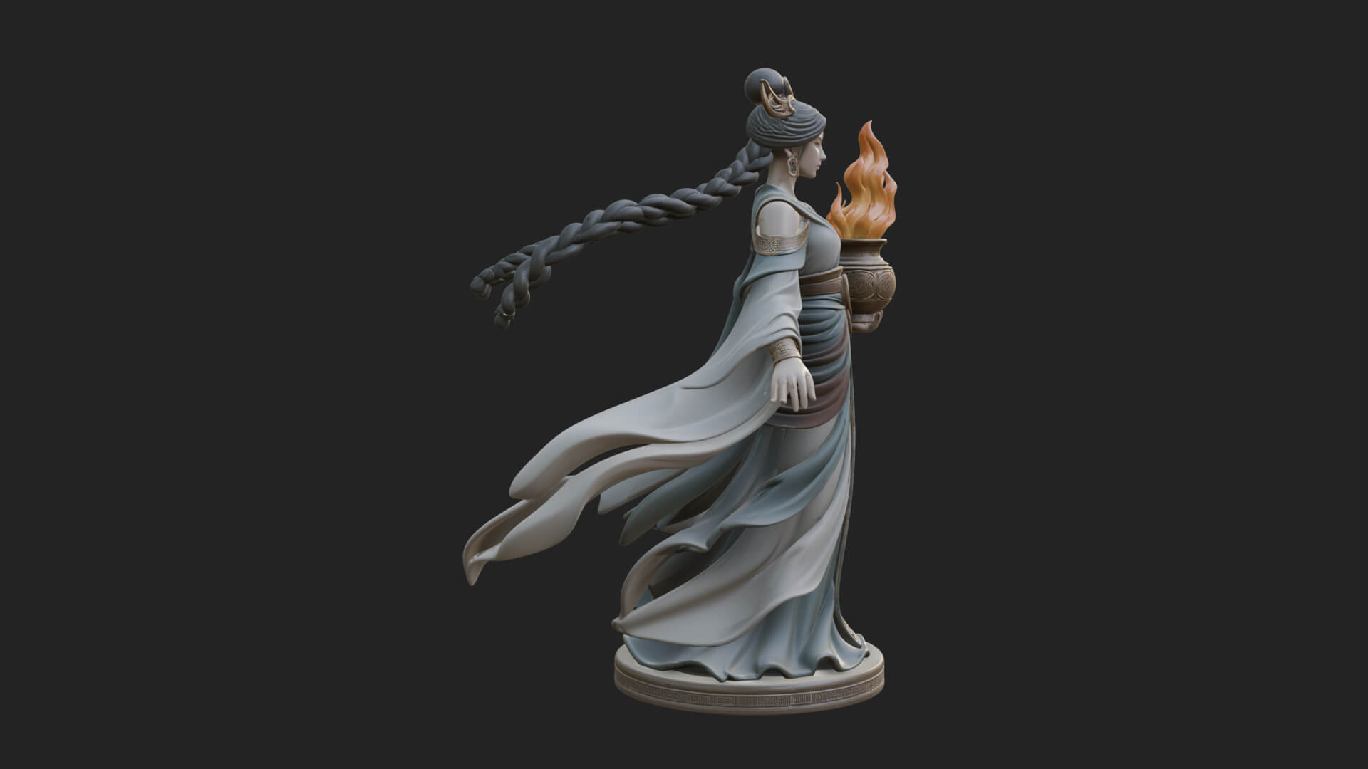 Woman with Water Jar Statue Design 4 3D Print Model 3D Model
