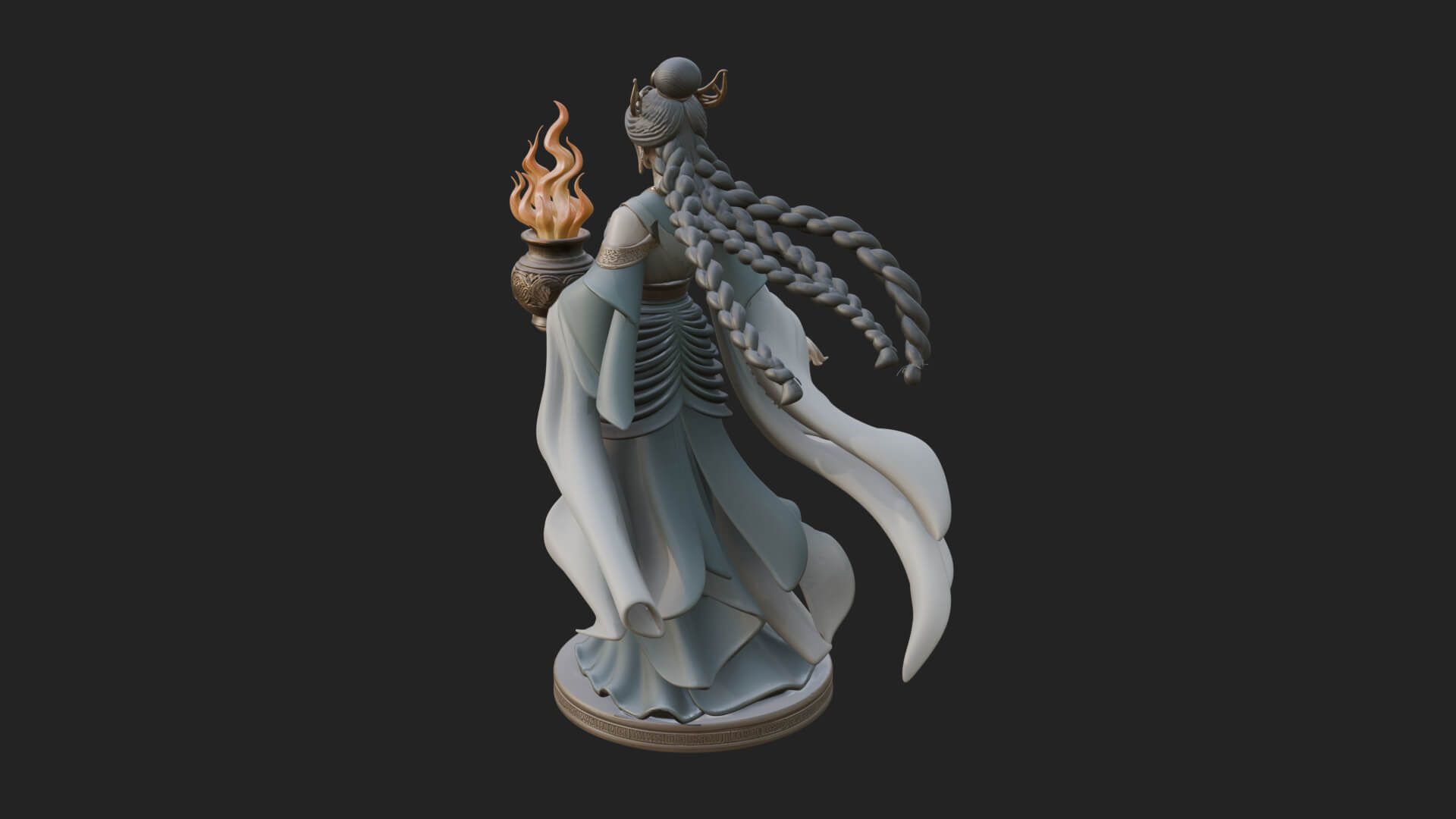 Woman with Water Jar Statue Design 4 3D Print Model 3D Model