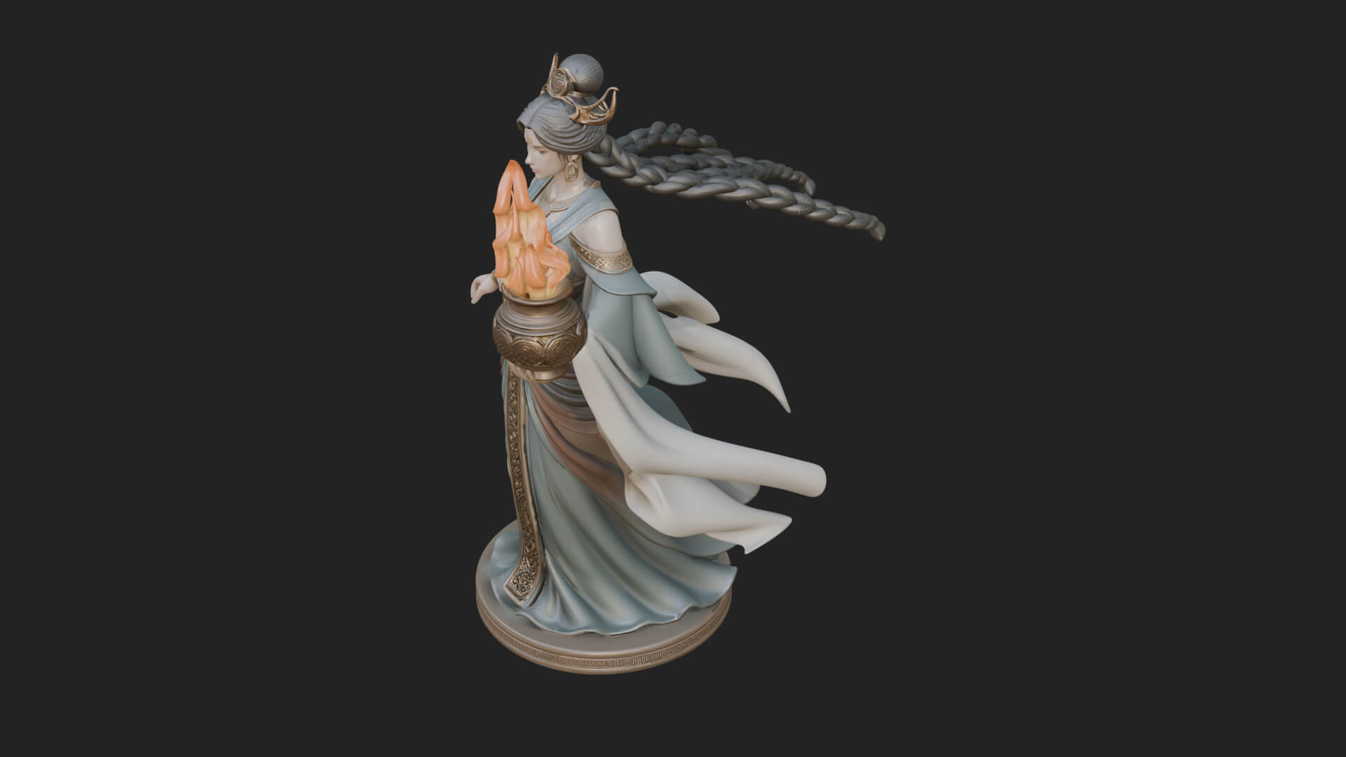 Woman with Water Jar Statue Design 4 3D Print Model 3D Model