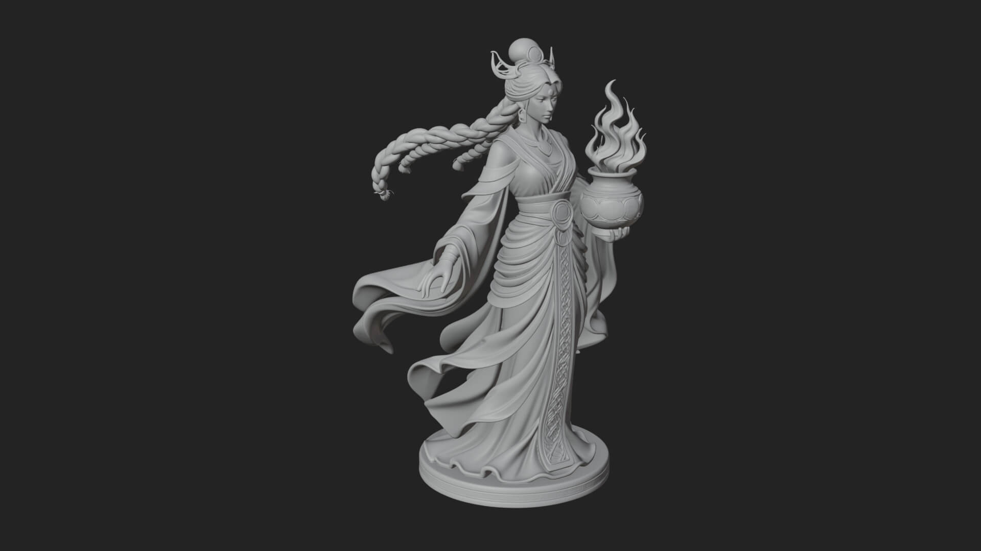 Woman with Water Jar Statue Design 4 3D Print Model 3D Model