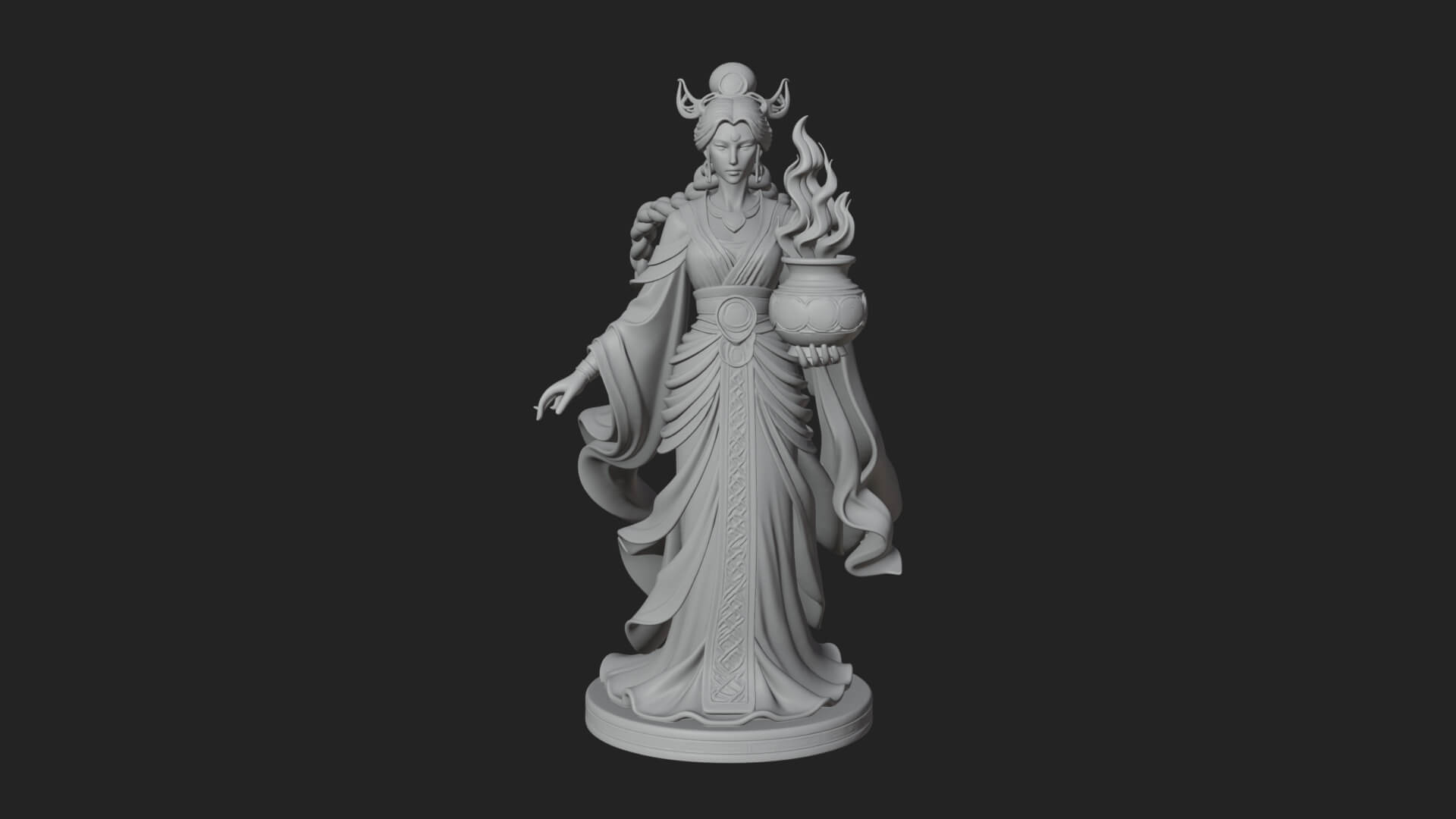 Woman with Water Jar Statue Design 4 3D Print Model 3D Model