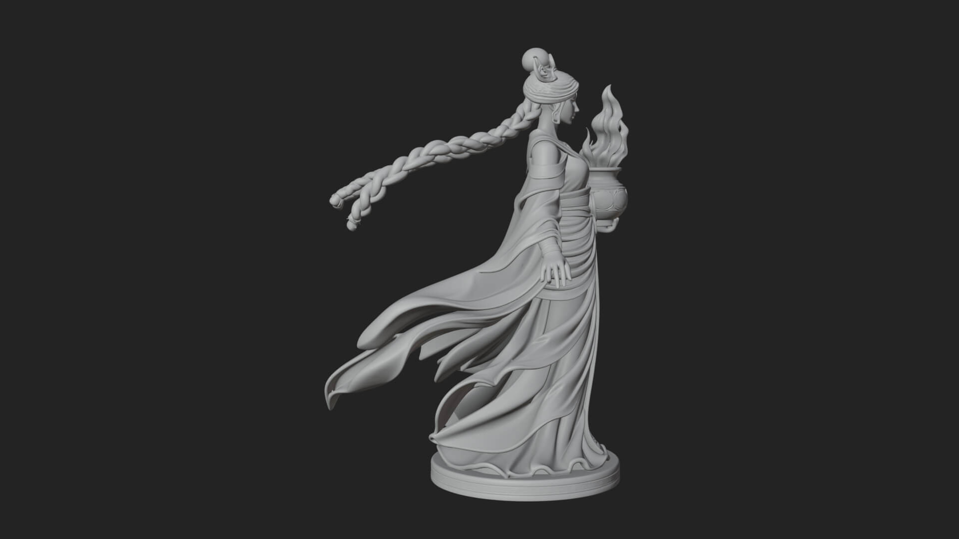 Woman with Water Jar Statue Design 4 3D Print Model 3D Model