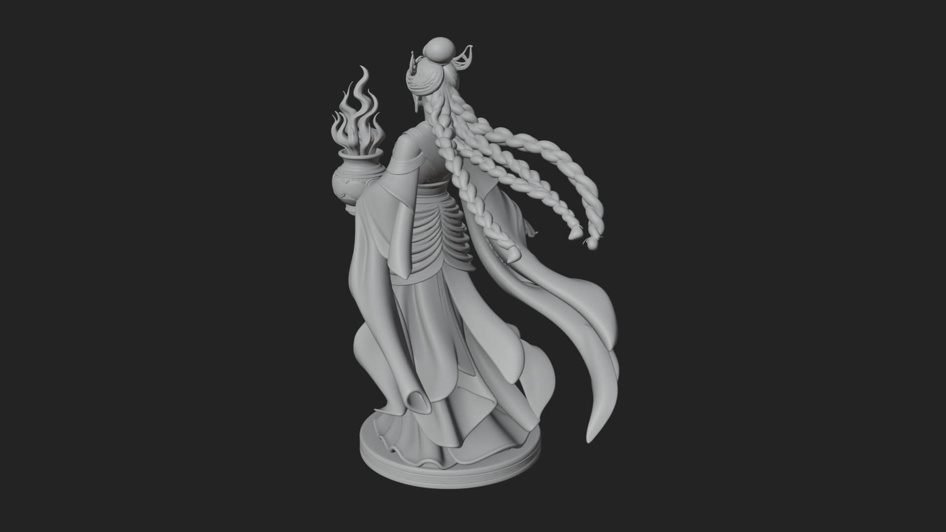 Woman with Water Jar Statue Design 4 3D Print Model 3D Model