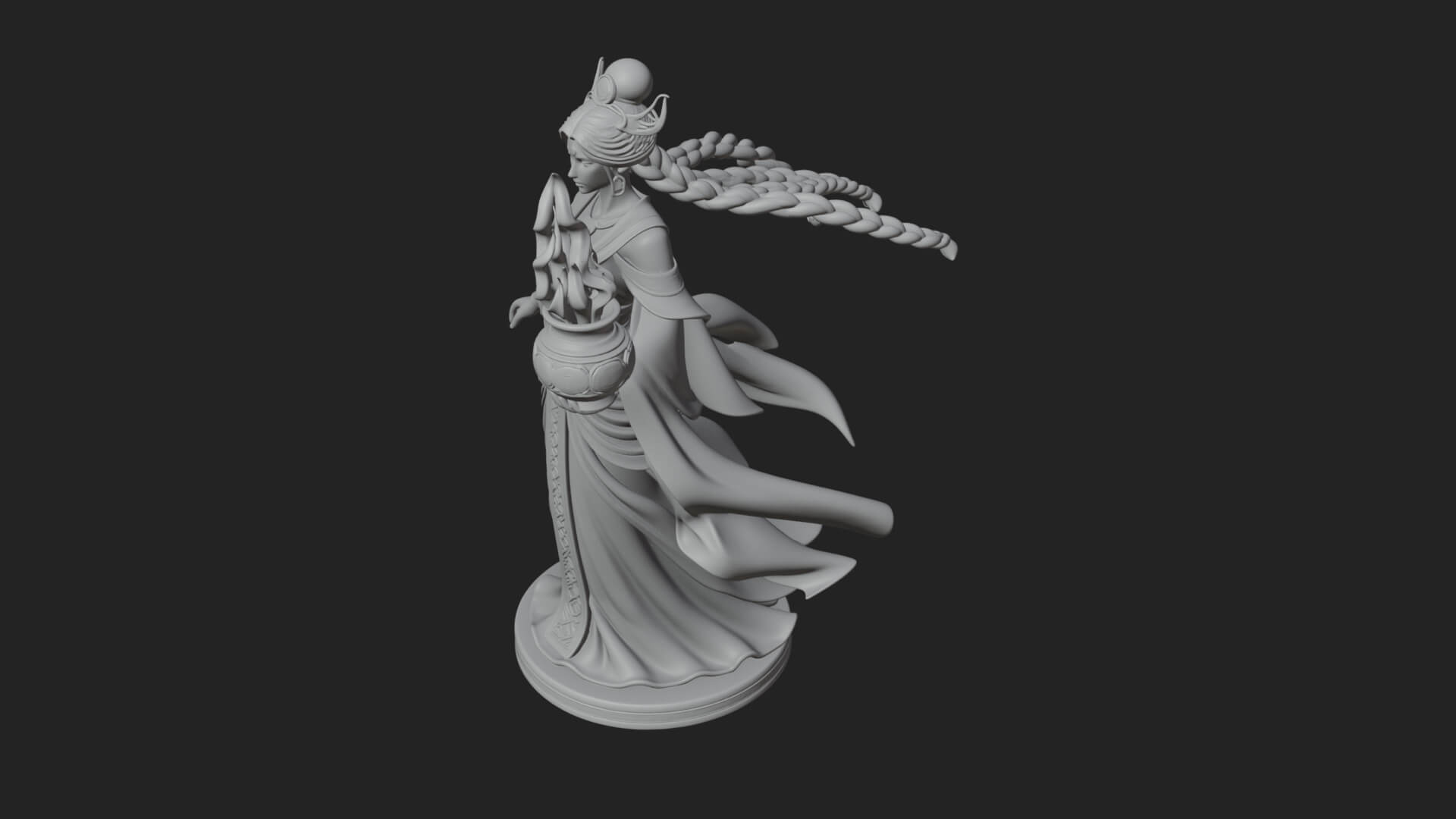 Woman with Water Jar Statue Design 4 3D Print Model 3D Model