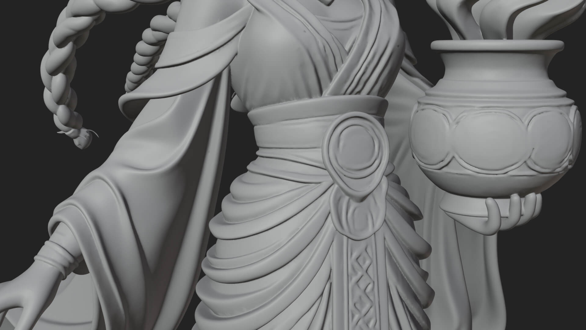 Woman with Water Jar Statue Design 4 3D Print Model 3D Model