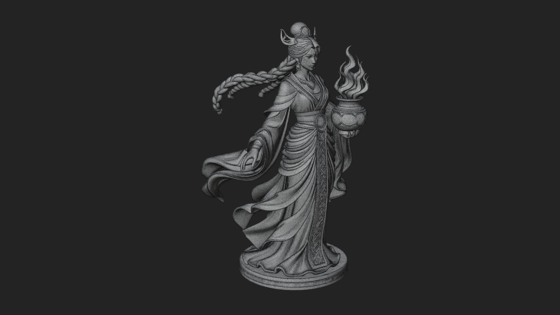 Woman with Water Jar Statue Design 4 3D Print Model 3D Model