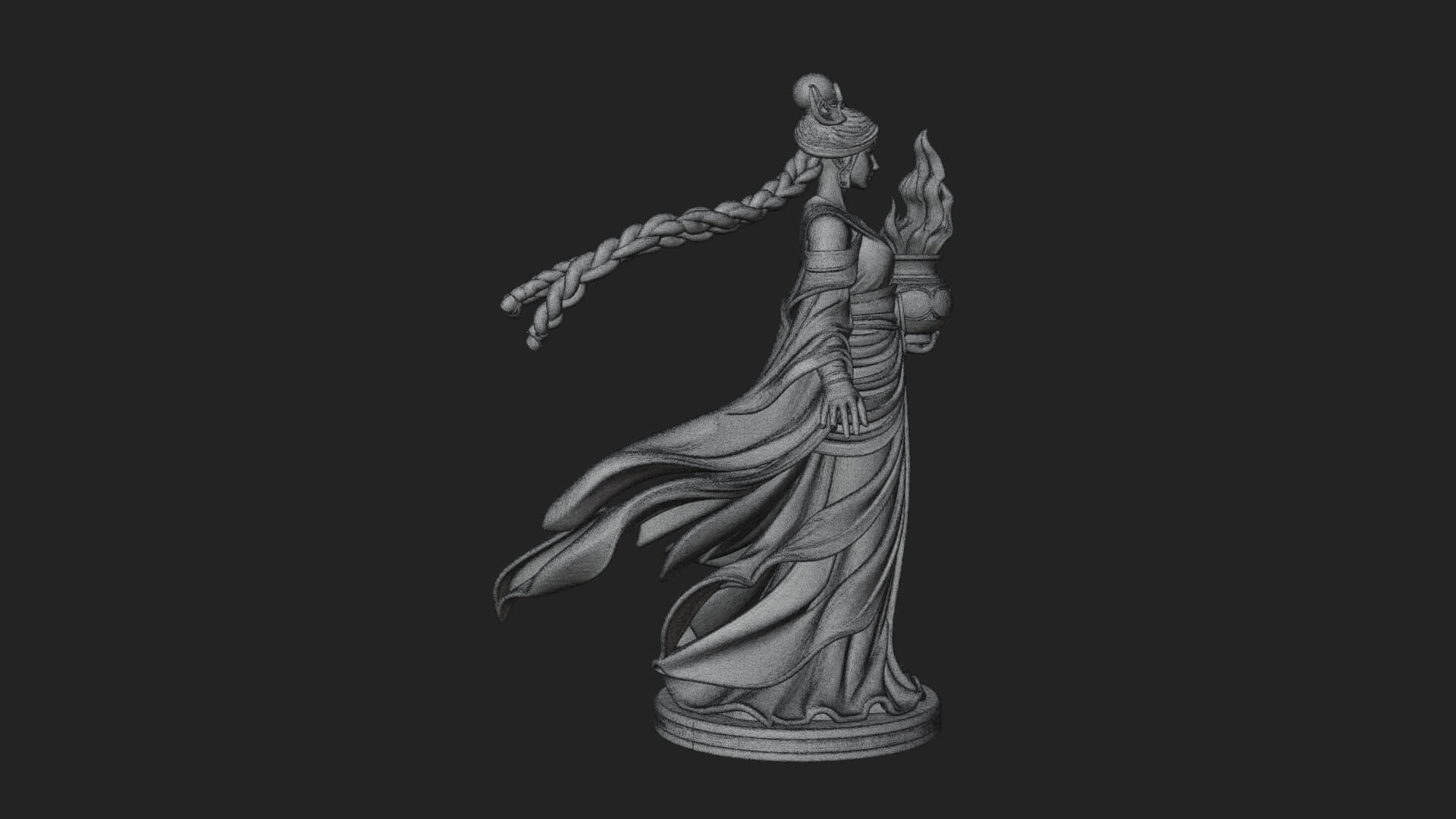 Woman with Water Jar Statue Design 4 3D Print Model 3D Model