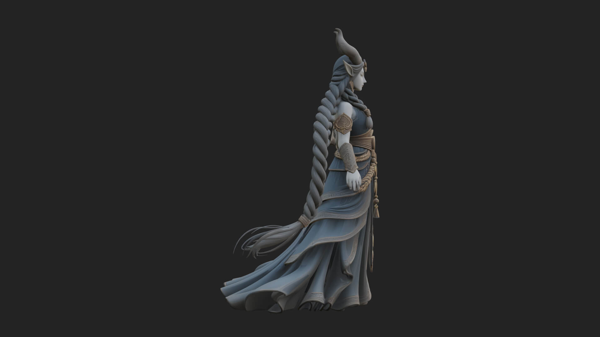 Woman with Wheat Sheaf Statue Design 1 3D Print Model 3D Model