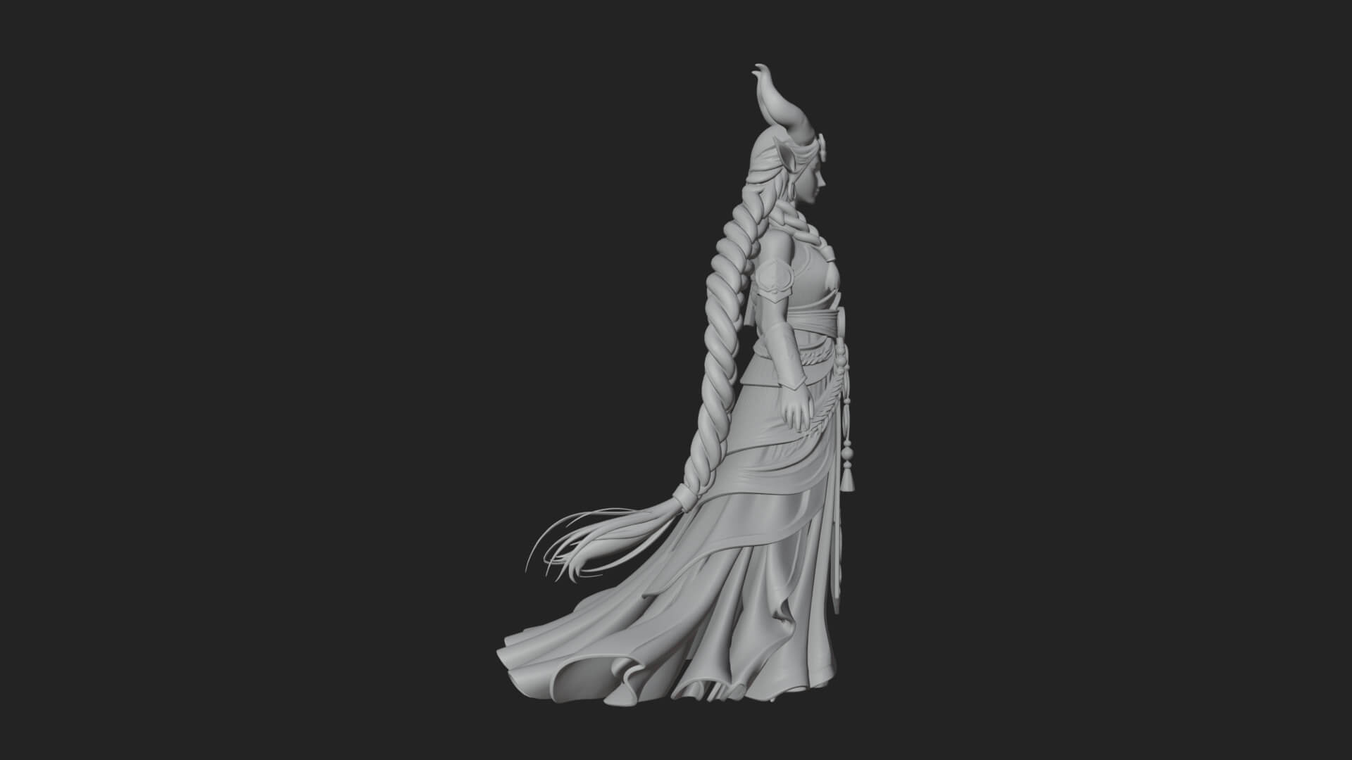 Woman with Wheat Sheaf Statue Design 1 3D Print Model 3D Model