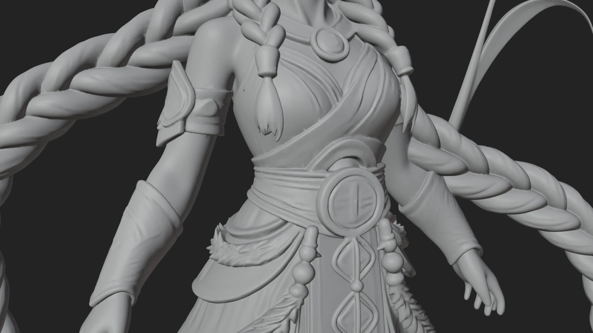 Woman with Wheat Sheaf Statue Design 1 3D Print Model 3D Model