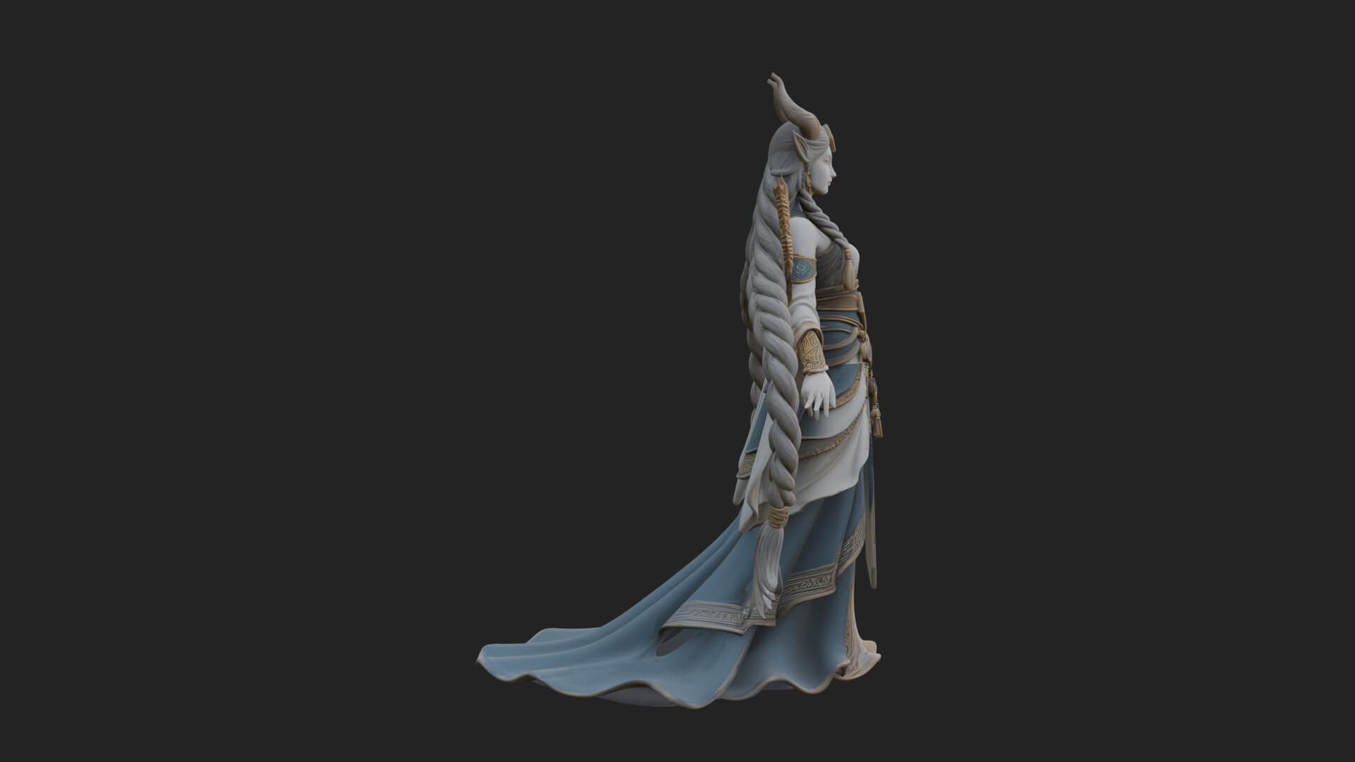 Woman with Wheat Sheaf Statue Design 2 3D Print Model 3D Model