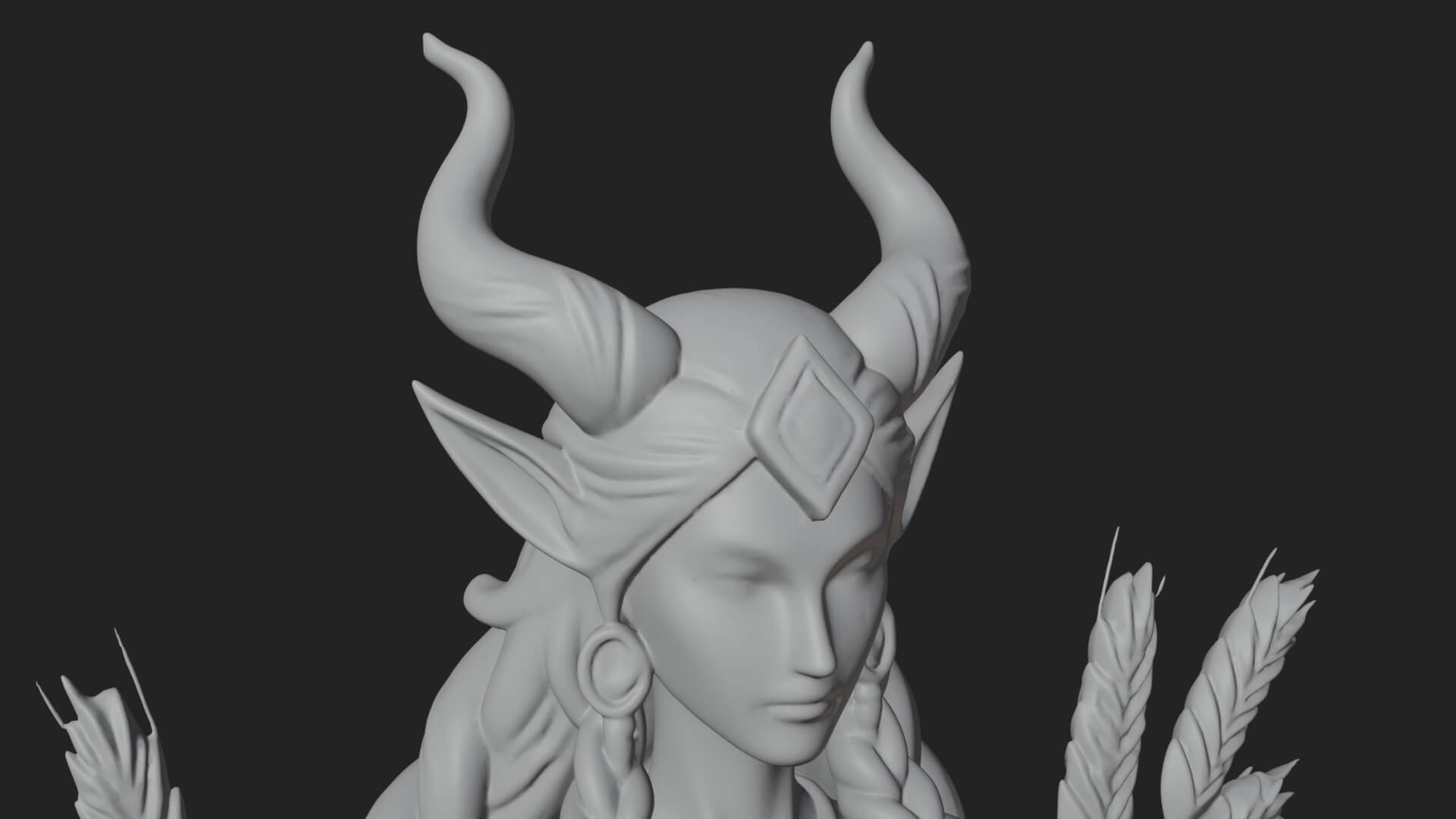 Woman with Wheat Sheaf Statue Design 2 3D Print Model 3D Model