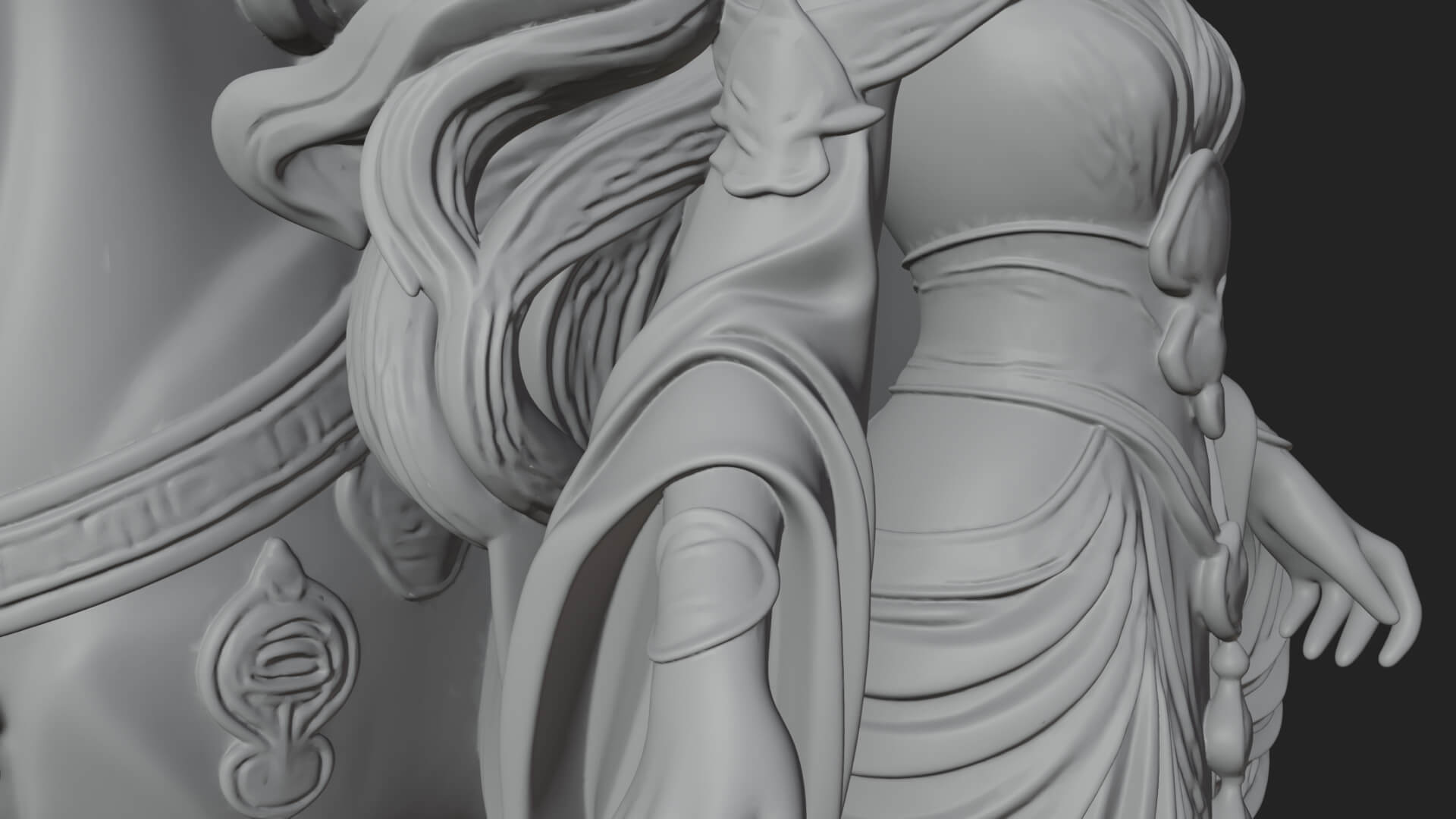 Woman with White Horse Statue Design 1 3D Print Model 3D Model