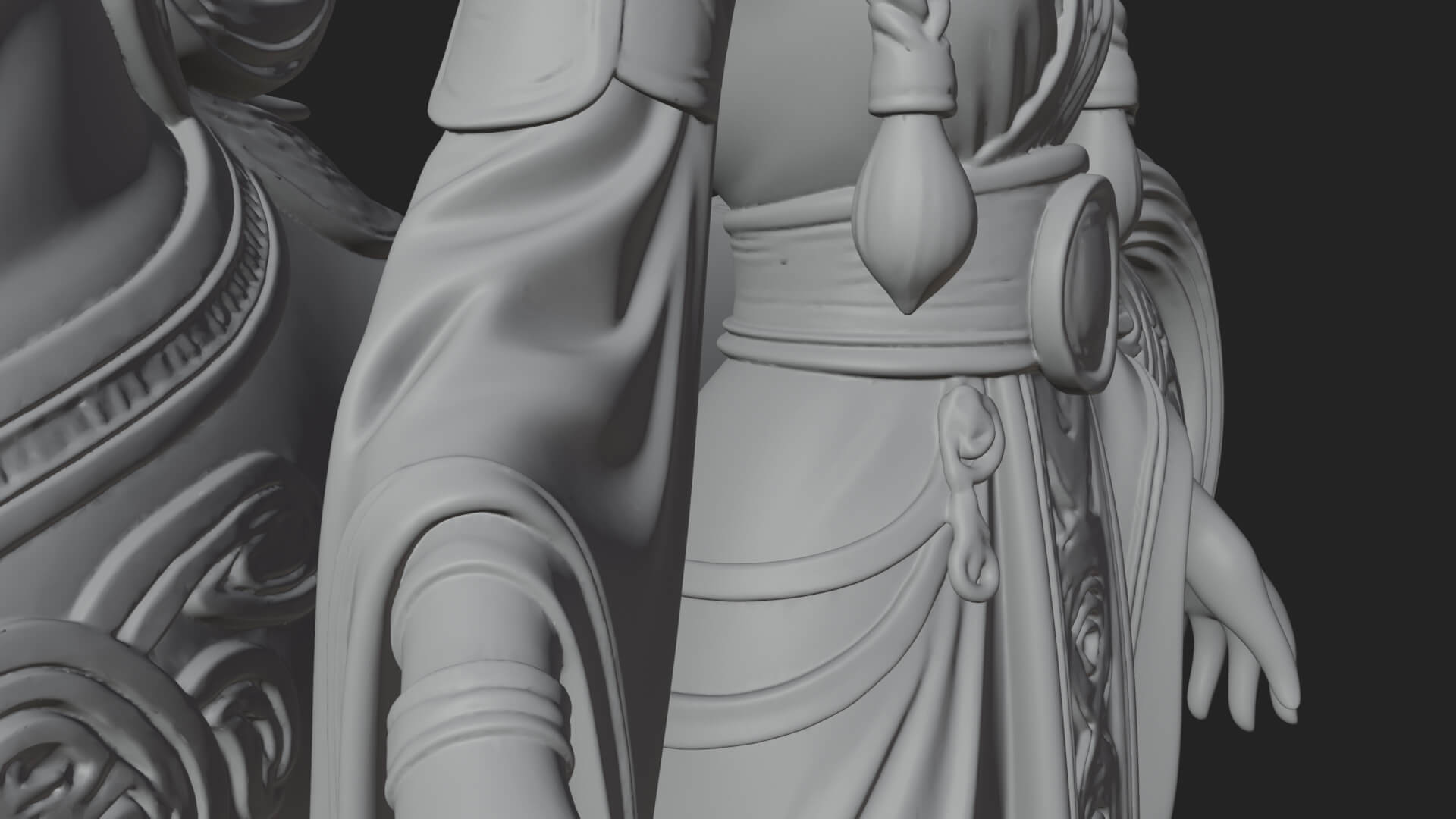Woman with White Horse Statue Design 2 3D Print Model 3D Model