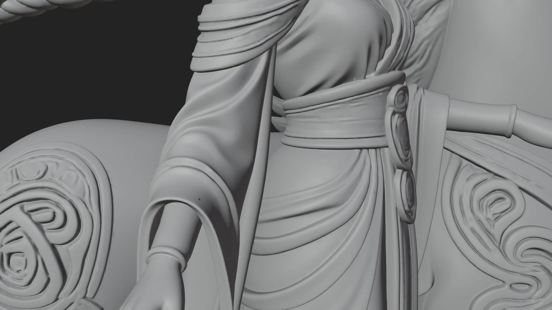 Woman with White Horse Statue Design 3 3D Print Model 3D Model