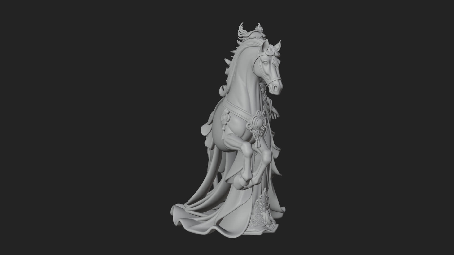 Woman with White Horse Statue Design 4 3D Print Model 3D Model