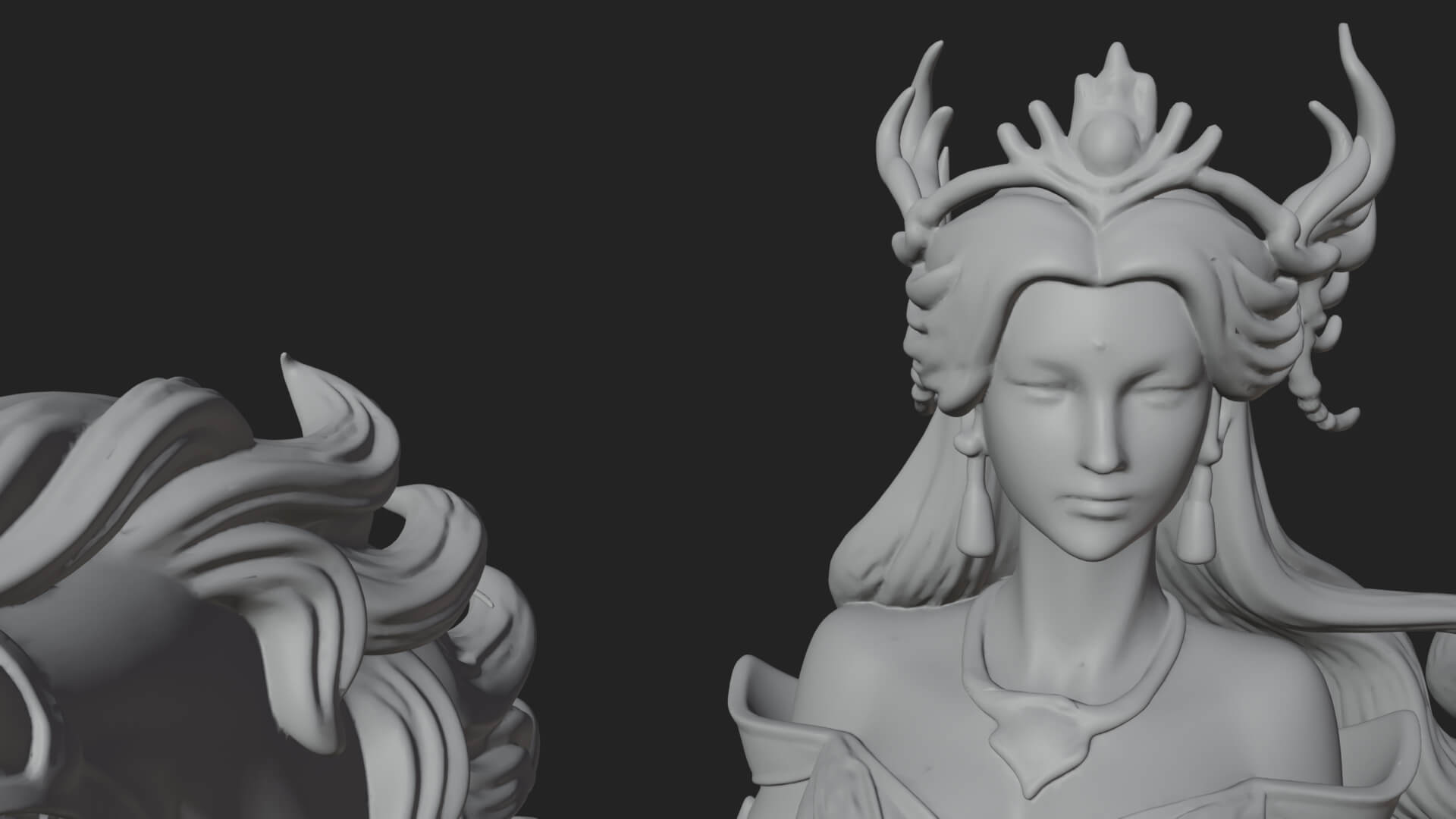Woman with White Horse Statue Design 4 3D Print Model 3D Model
