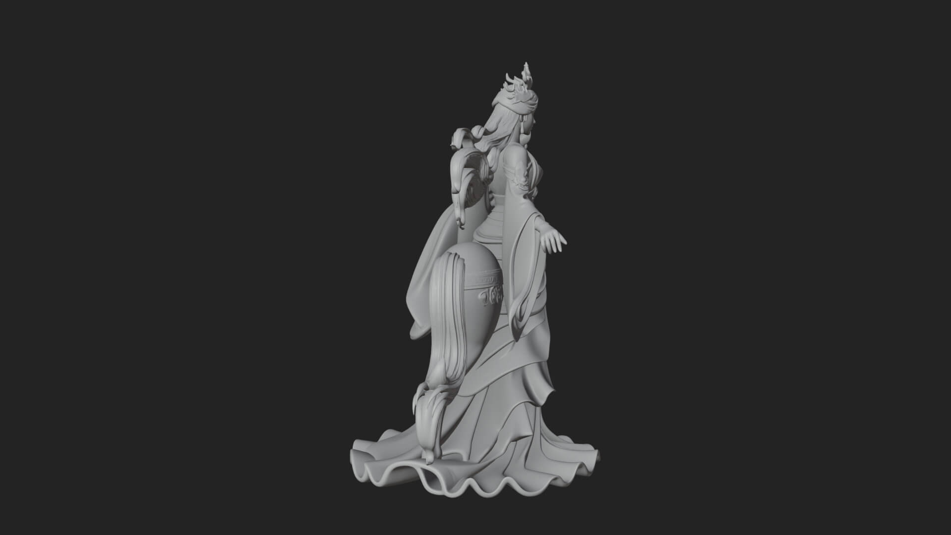 Woman with White Horse Statue Design 5 3D Print Model 3D Model