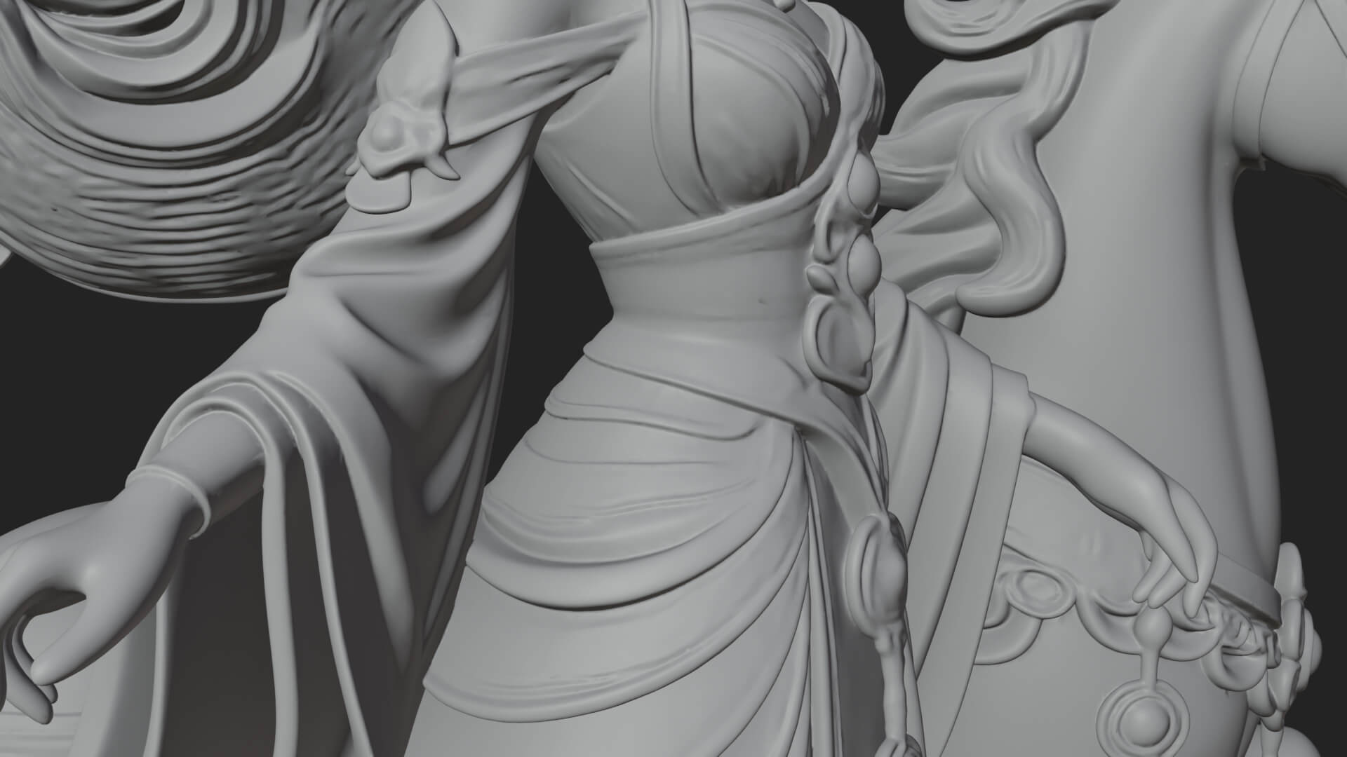 Woman with White Horse Statue Design 5 3D Print Model 3D Model