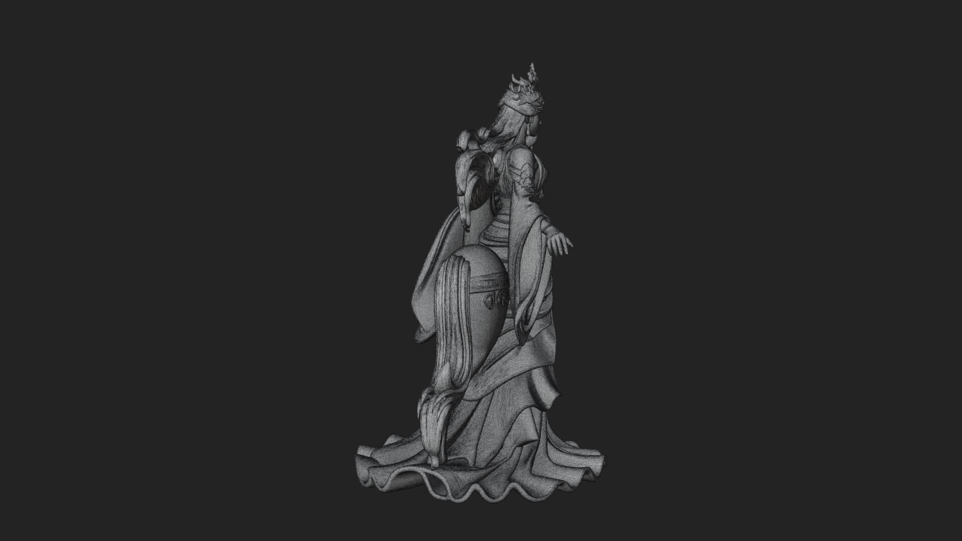 Woman with White Horse Statue Design 5 3D Print Model 3D Model