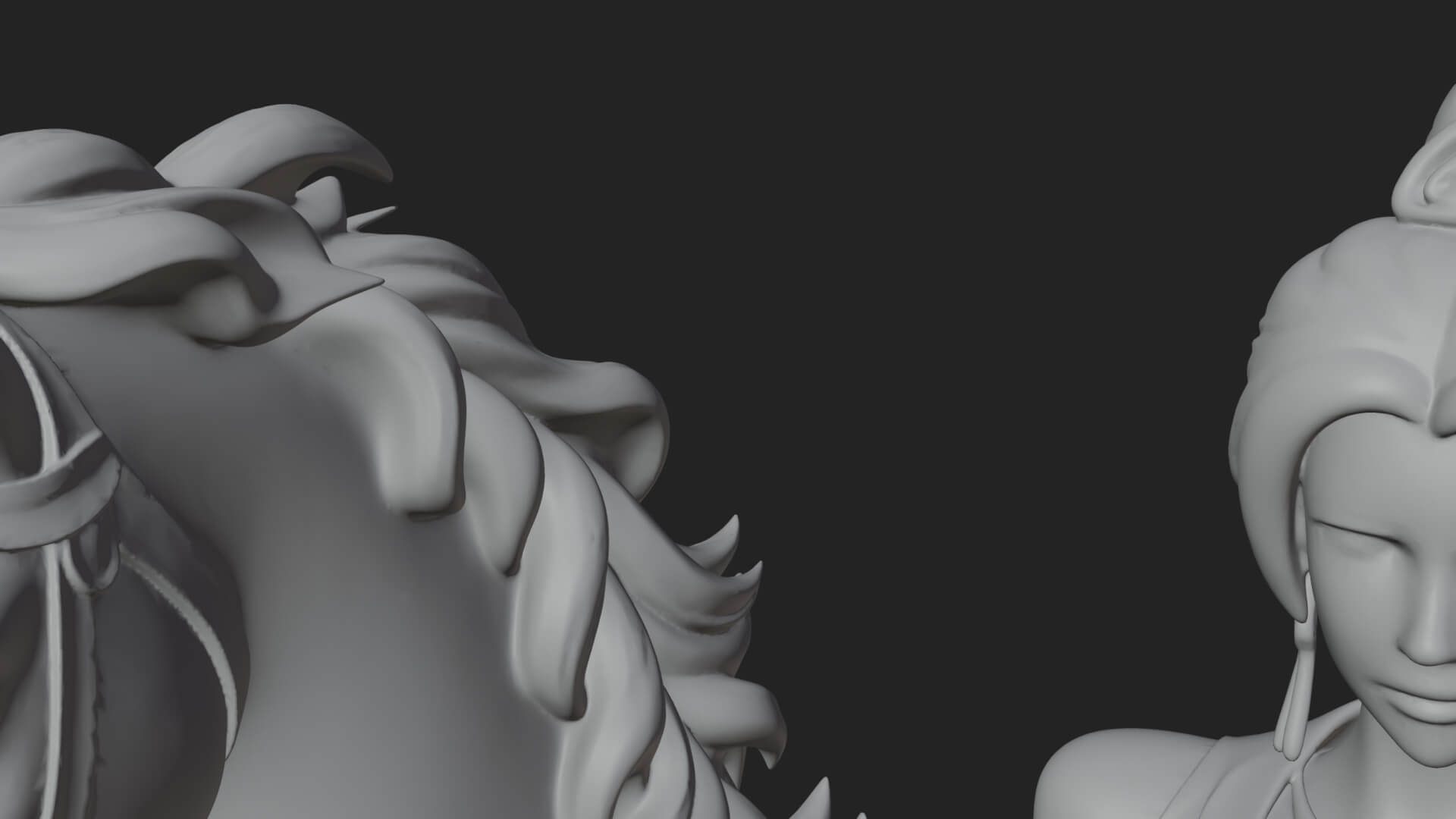Woman with White Horse Statue Design 6 3D Print Model 3D Model