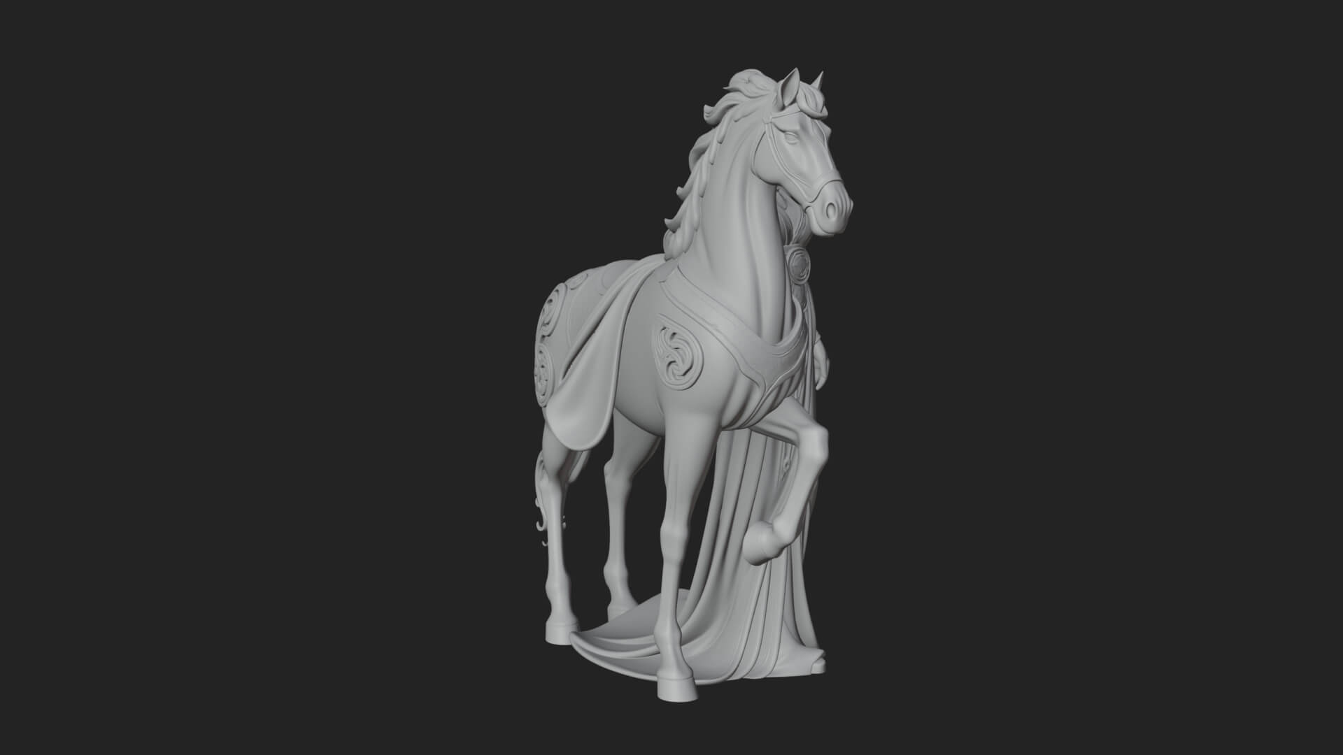 Woman with White Horse Statue Design 7 3D Print Model 3D Model