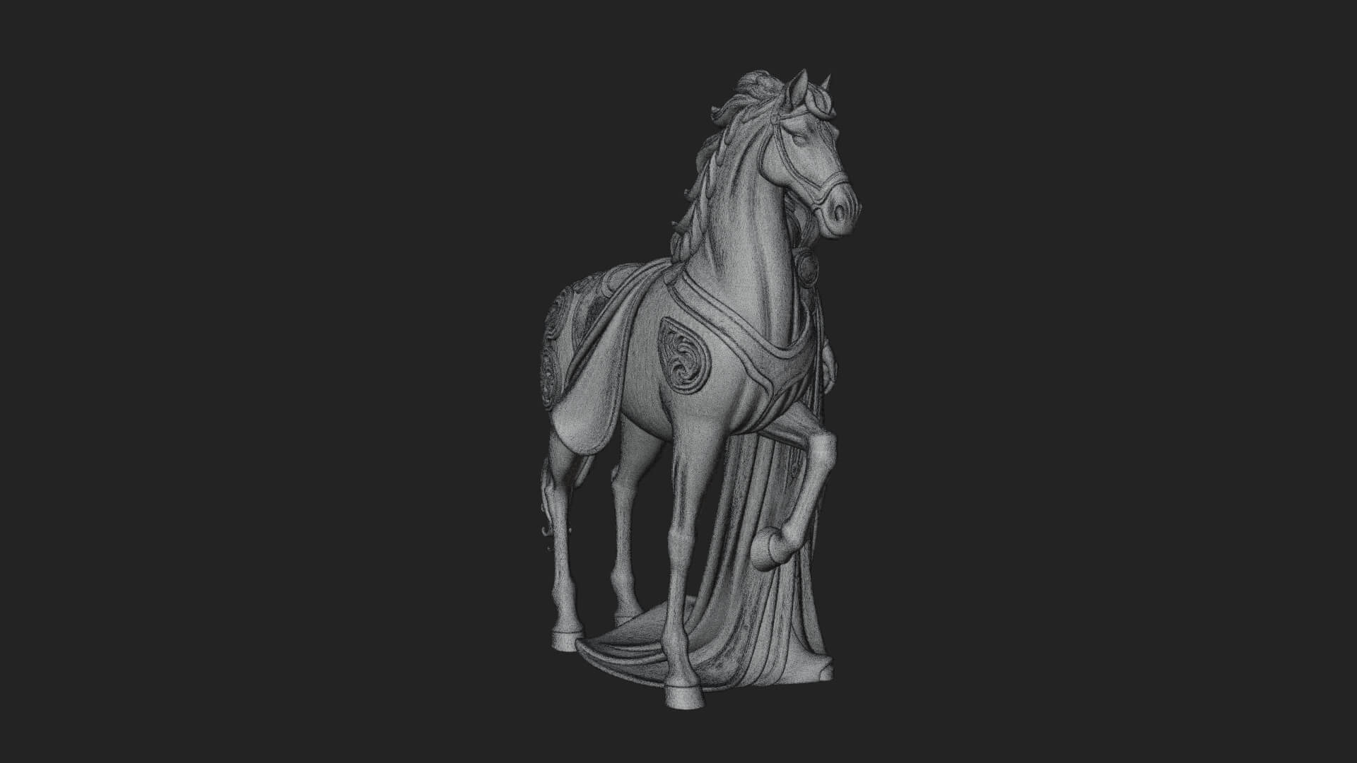 Woman with White Horse Statue Design 7 3D Print Model 3D Model