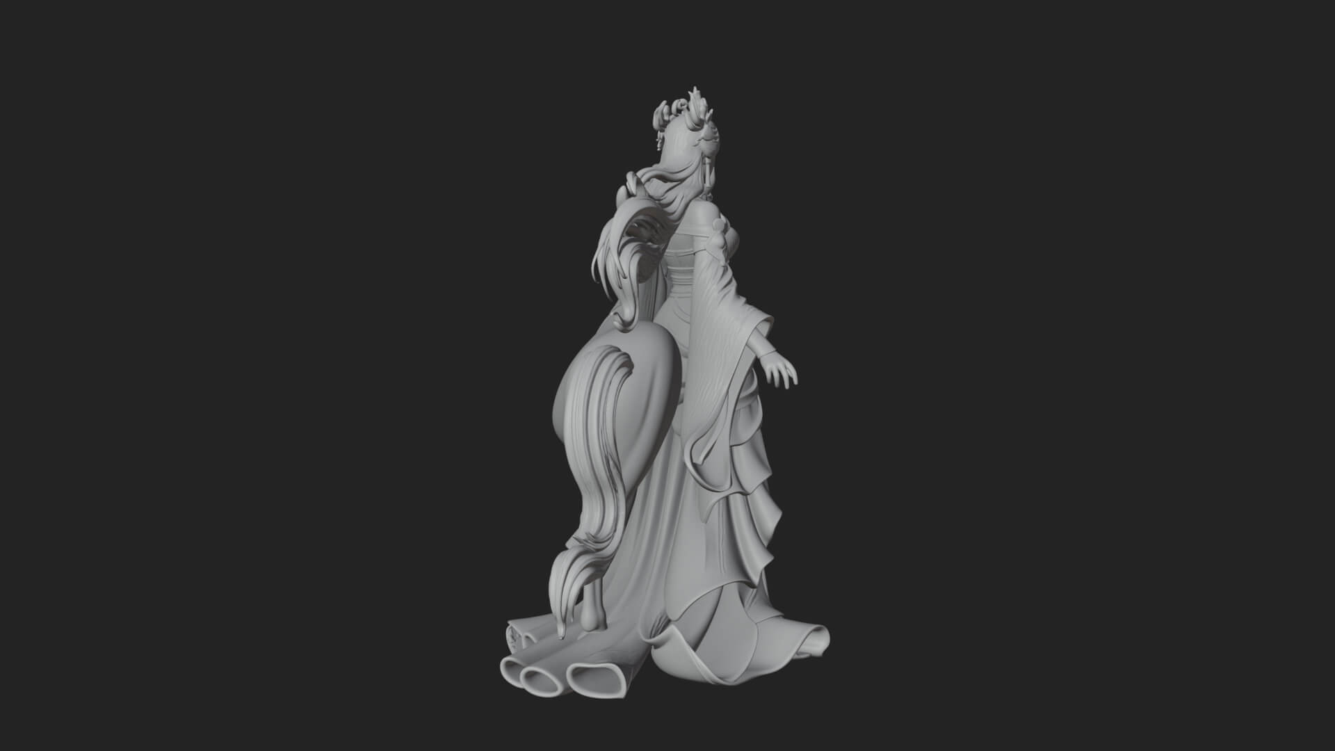 Woman with White Horse Statue Design 8 3D Print Model 3D Model