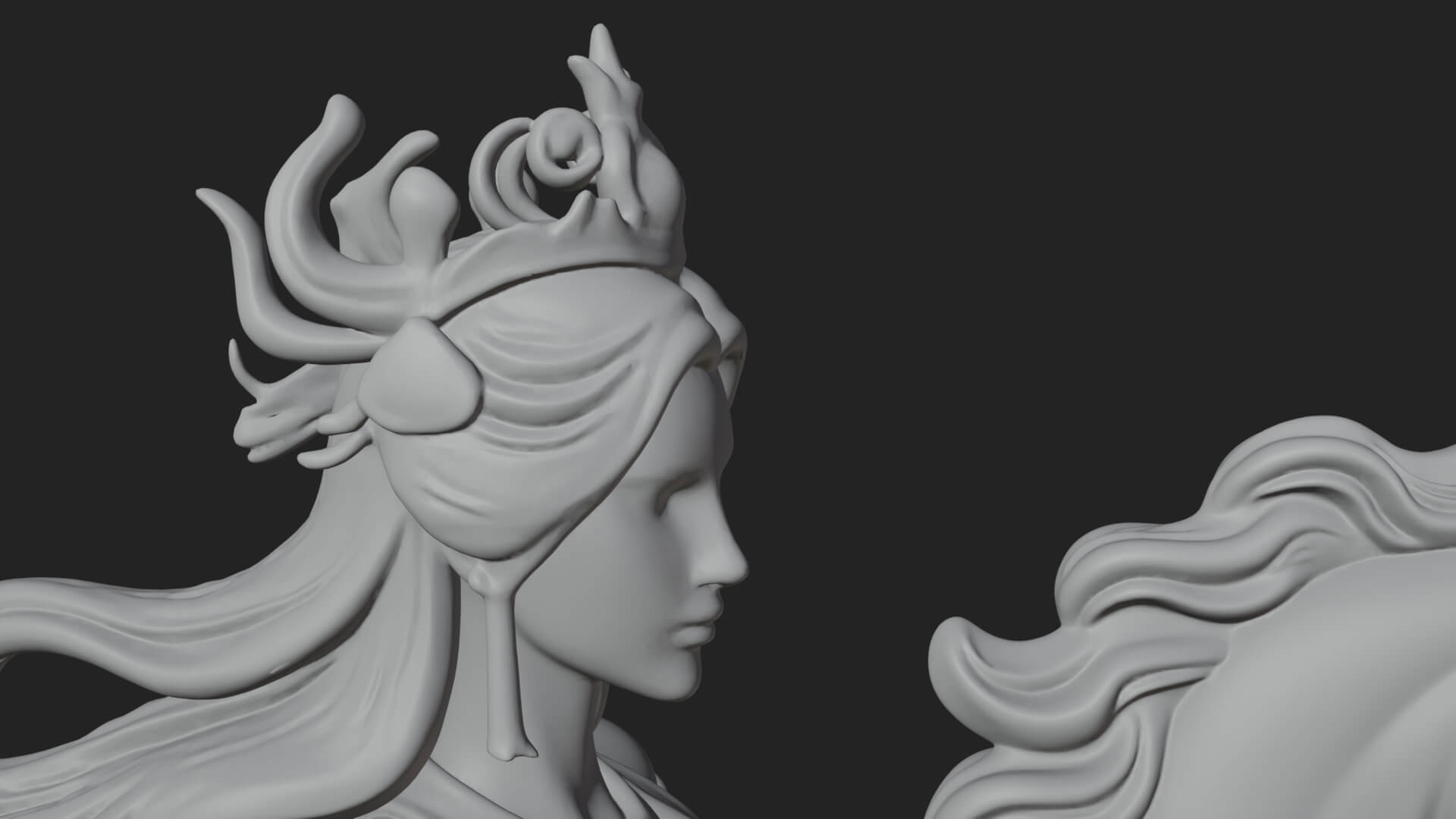 Woman with White Horse Statue Design 8 3D Print Model 3D Model
