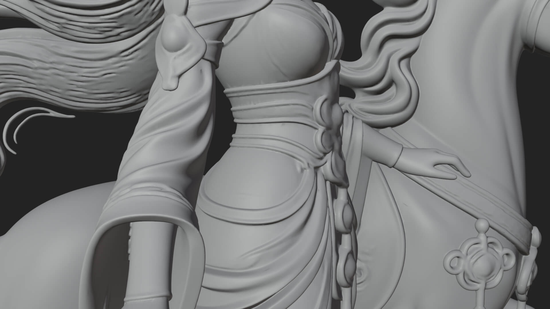 Woman with White Horse Statue Design 8 3D Print Model 3D Model