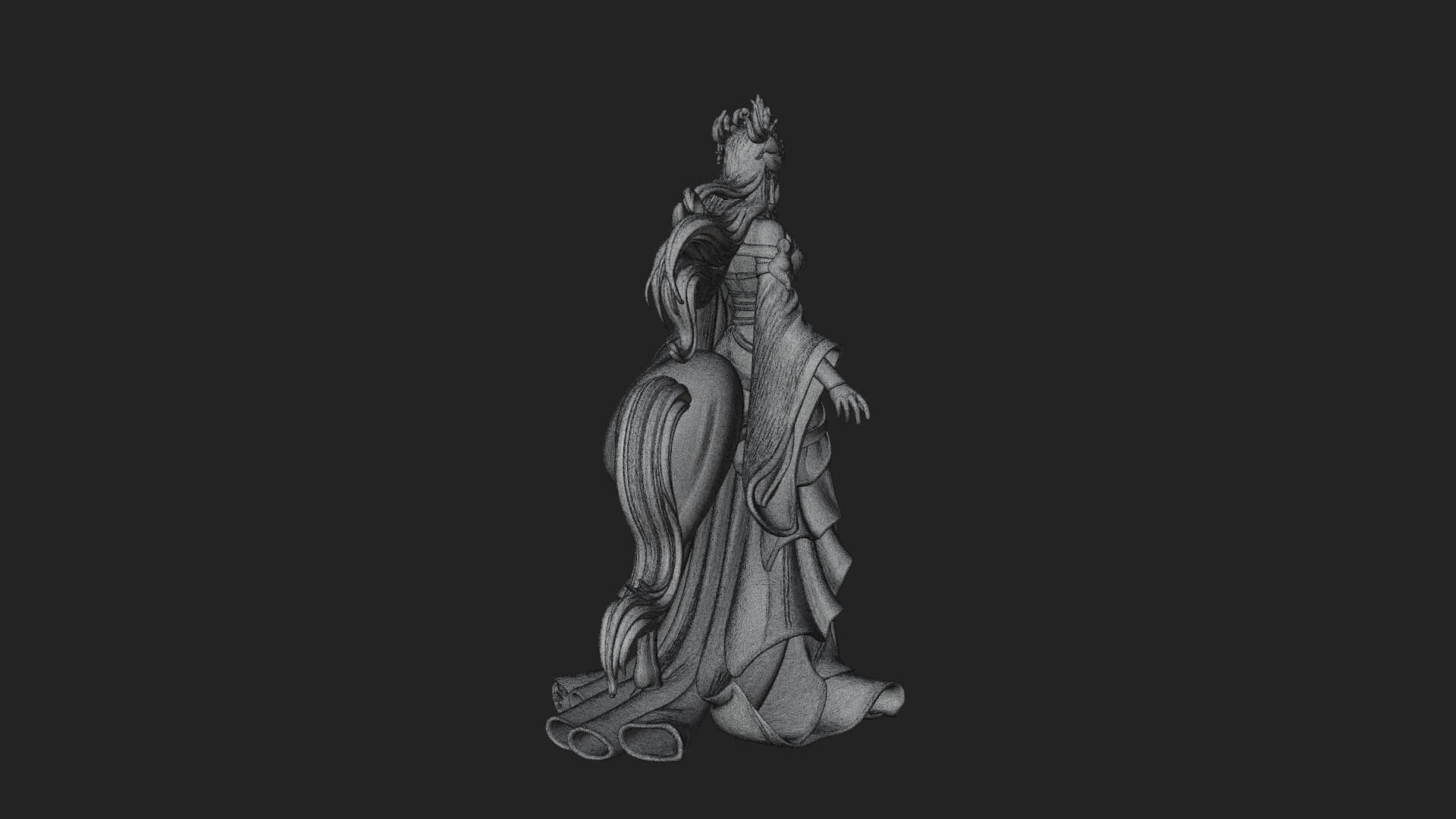 Woman with White Horse Statue Design 8 3D Print Model 3D Model