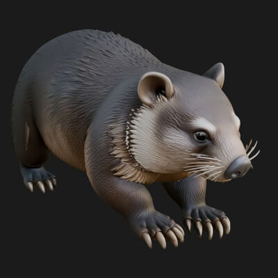 Wombat Statue Design 1 3D Print Model