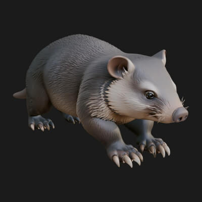 Wombat Statue Design 3 3D Print Model