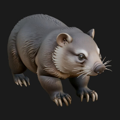 Wombat Statue Design 4 3D Print Model