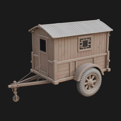 Wooden Cargo Trailer Model Design 2 3d Print Model
