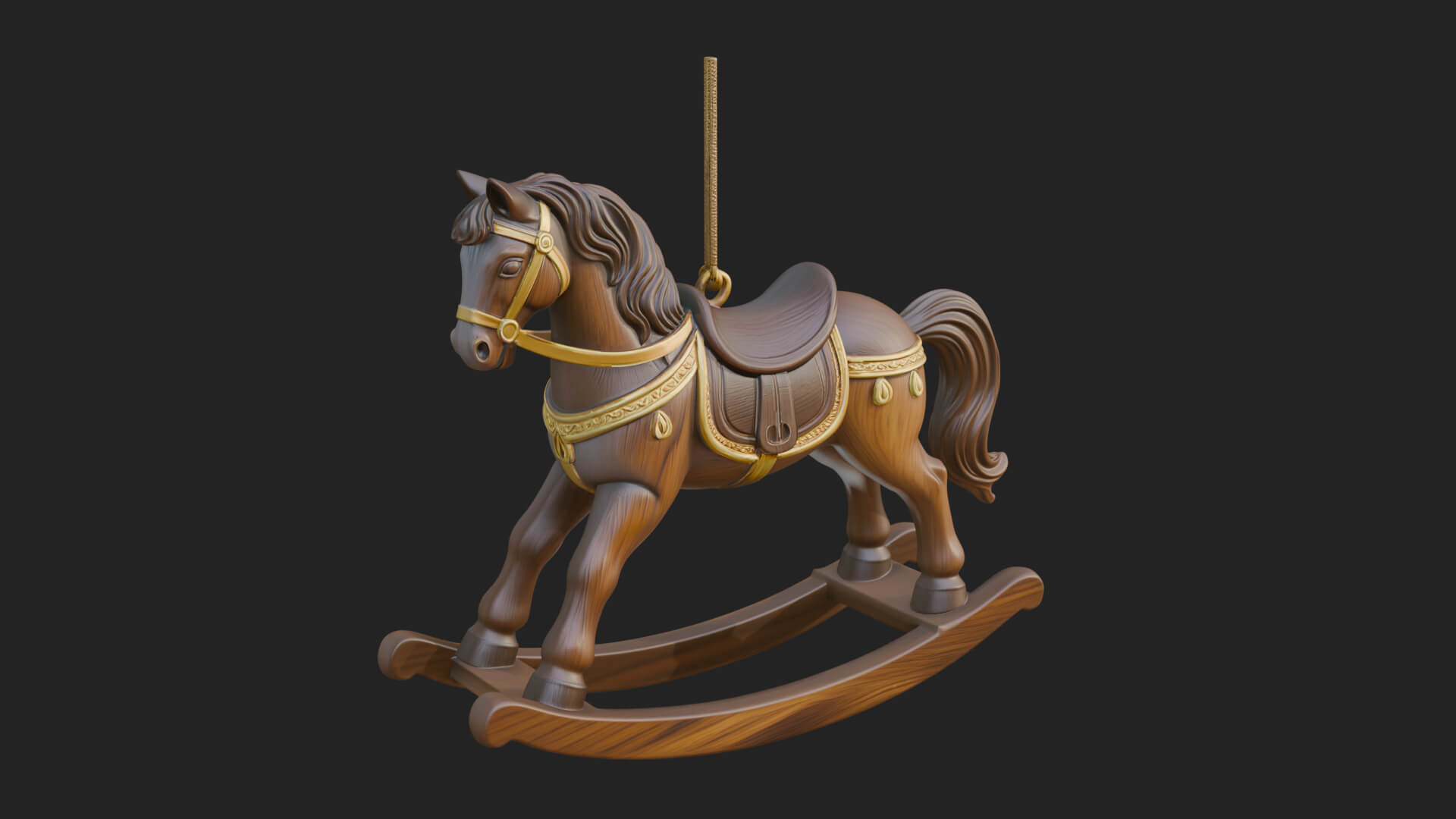 Wooden Rocking Horse Model Design 1 3D Print Model 3D Model