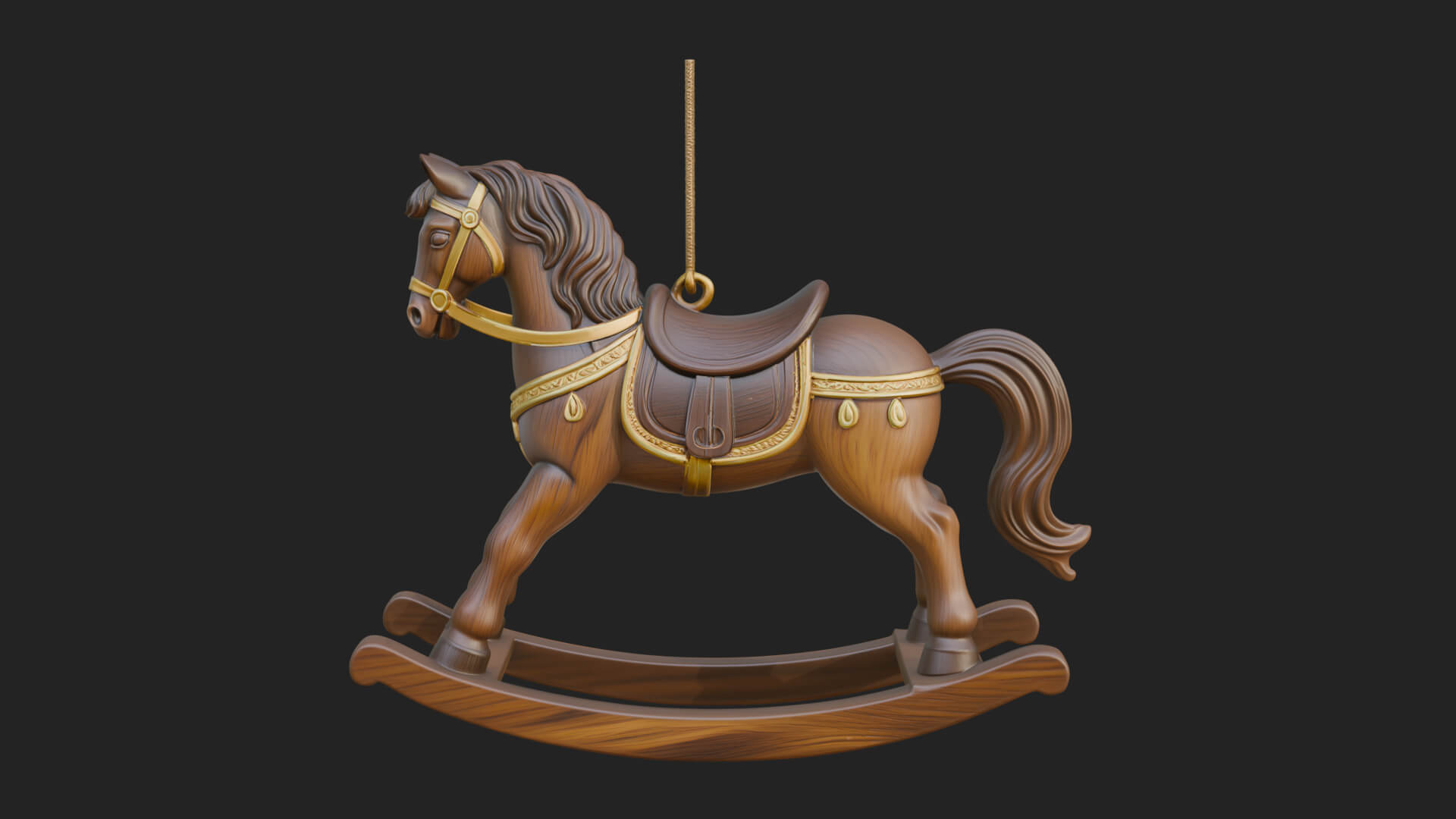 Wooden Rocking Horse Model Design 1 3D Print Model 3D Model
