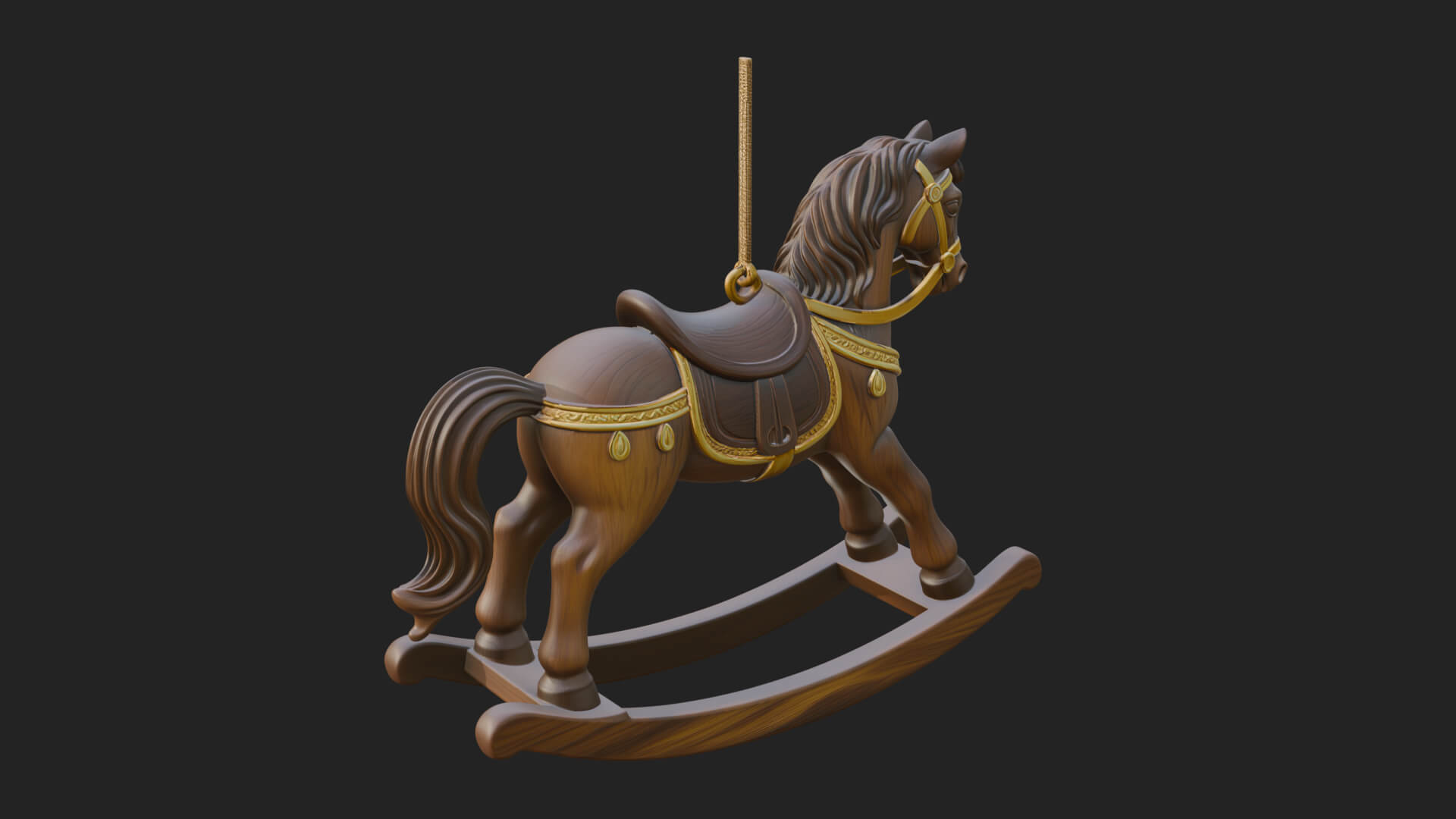 Wooden Rocking Horse Model Design 1 3D Print Model 3D Model