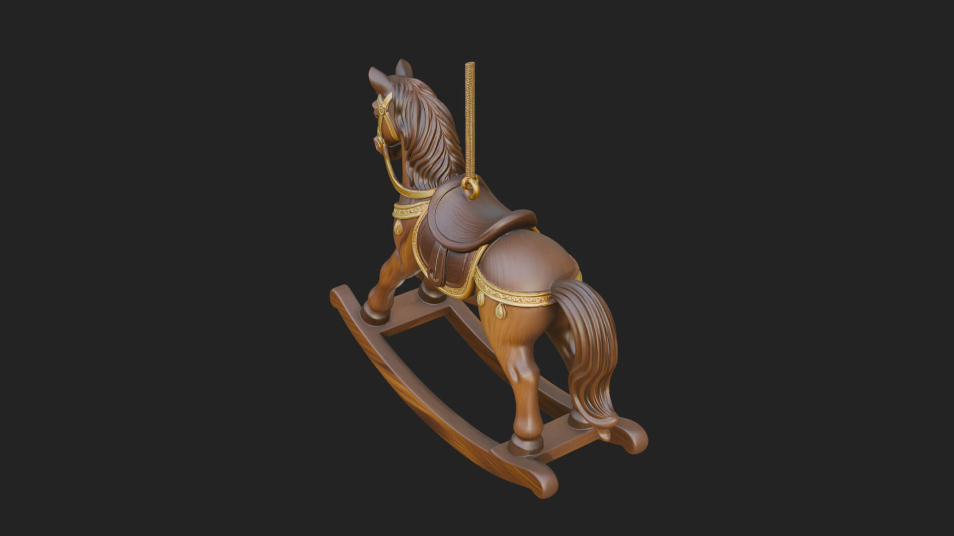 Wooden Rocking Horse Model Design 1 3D Print Model 3D Model