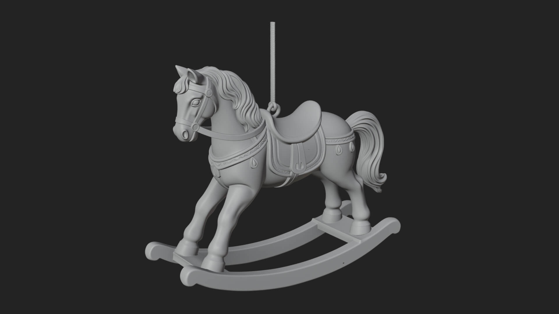 Wooden Rocking Horse Model Design 1 3D Print Model 3D Model