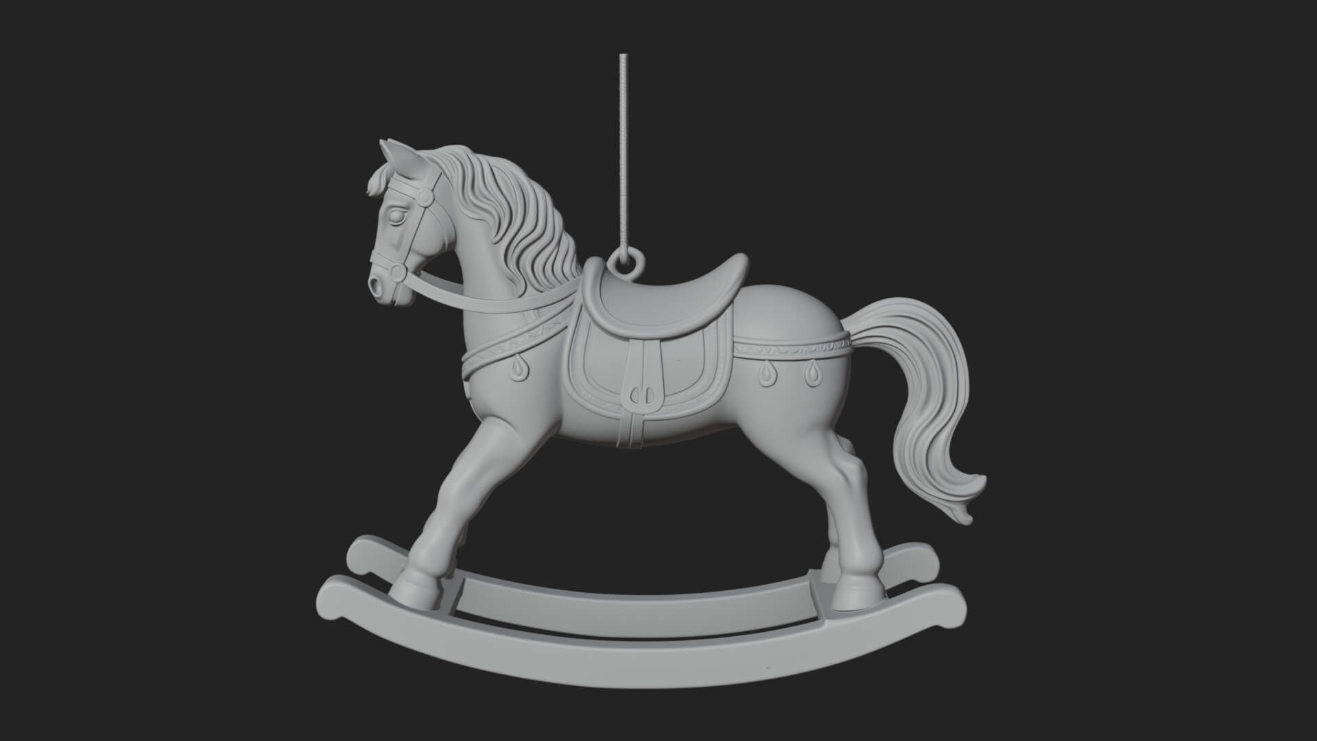 Wooden Rocking Horse Model Design 1 3D Print Model 3D Model