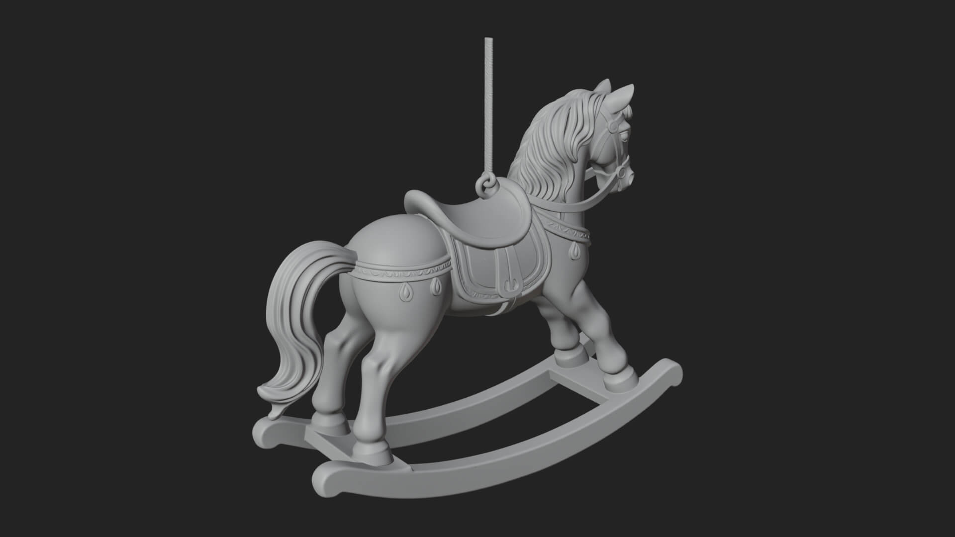 Wooden Rocking Horse Model Design 1 3D Print Model 3D Model