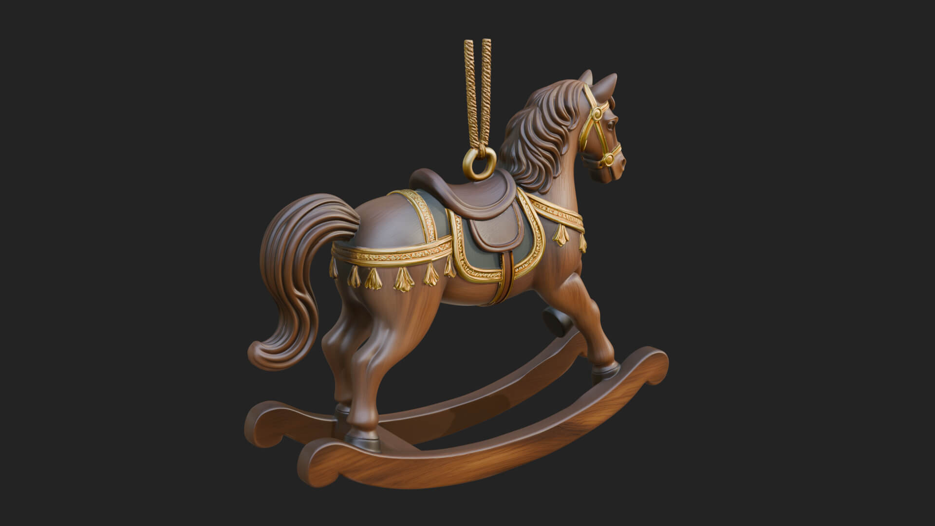 Wooden Rocking Horse Model Design 2 3D Print Model 3D Model