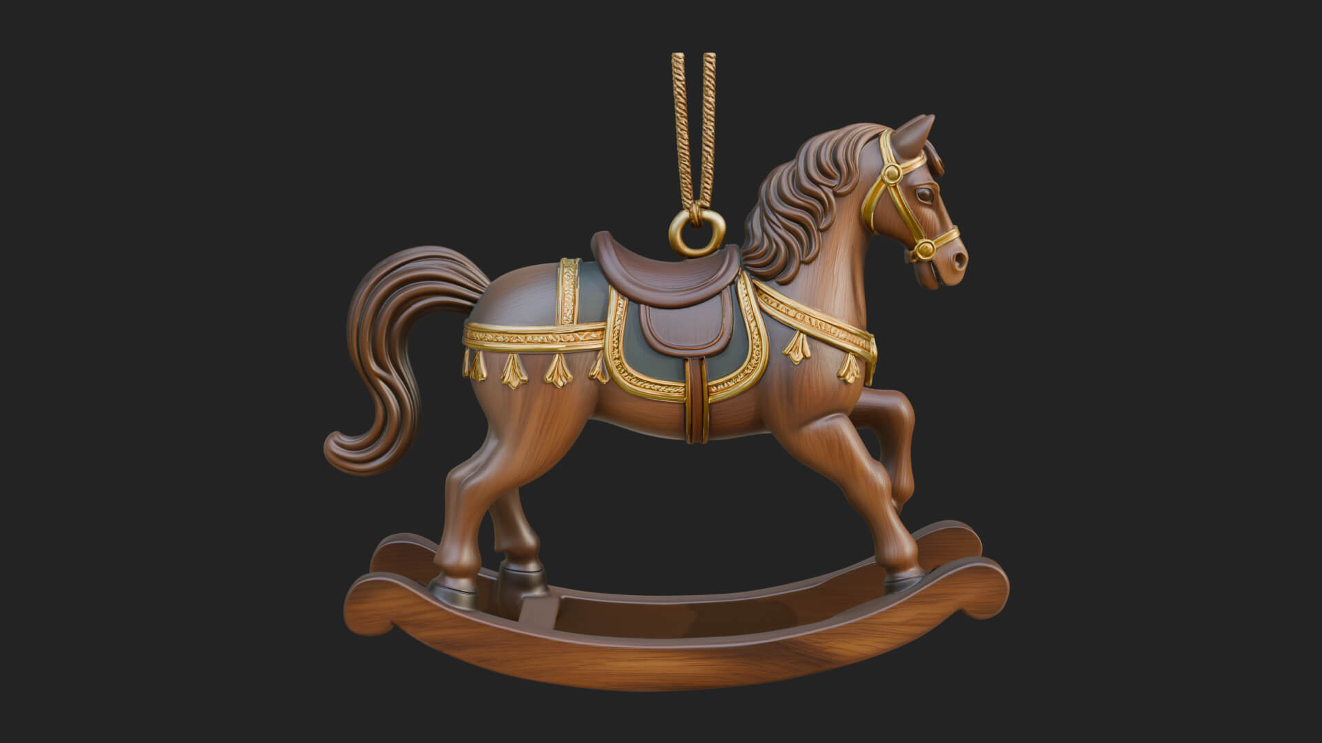 Wooden Rocking Horse Model Design 2 3D Print Model 3D Model